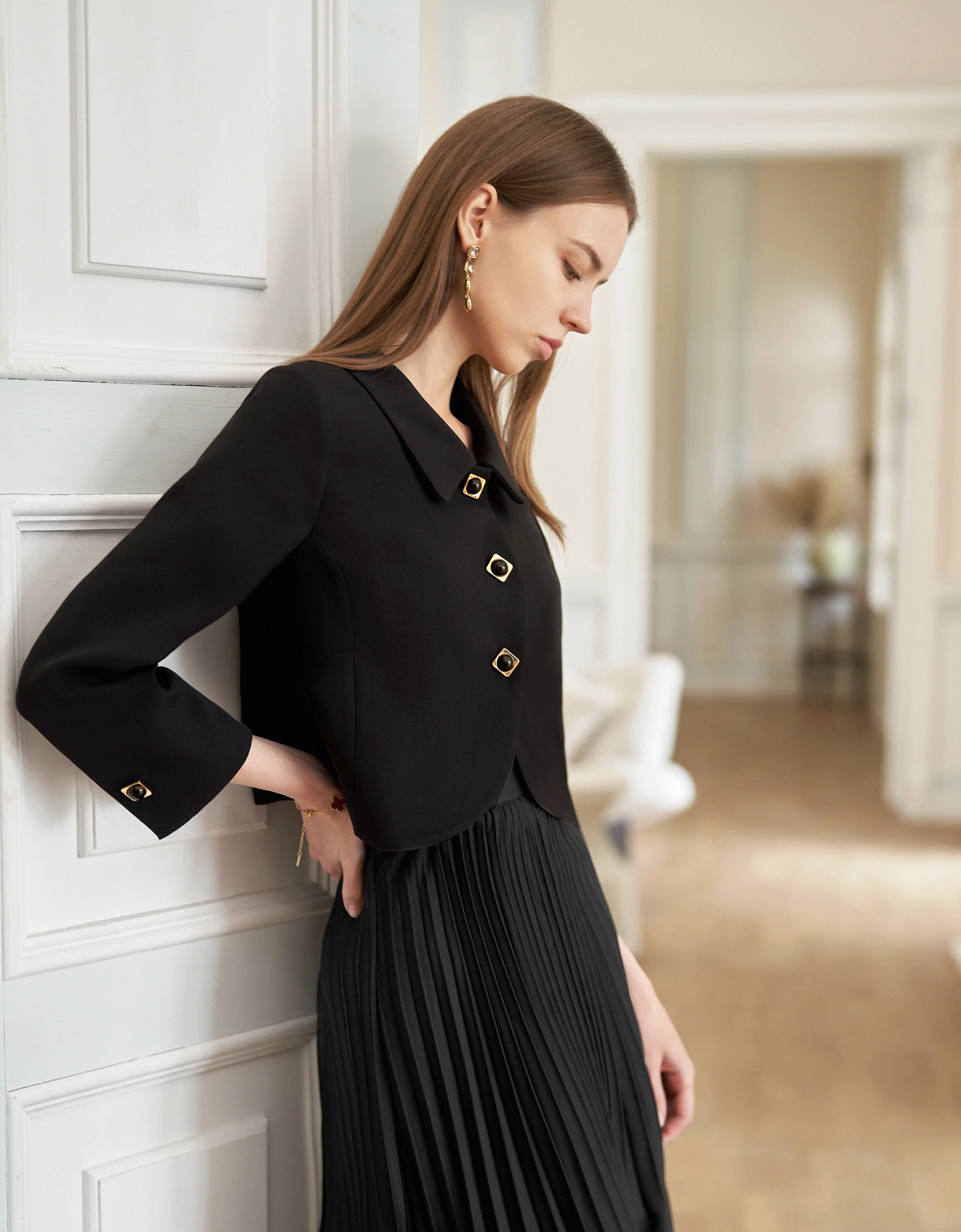 3/4 Sleeve Cropped Blazer