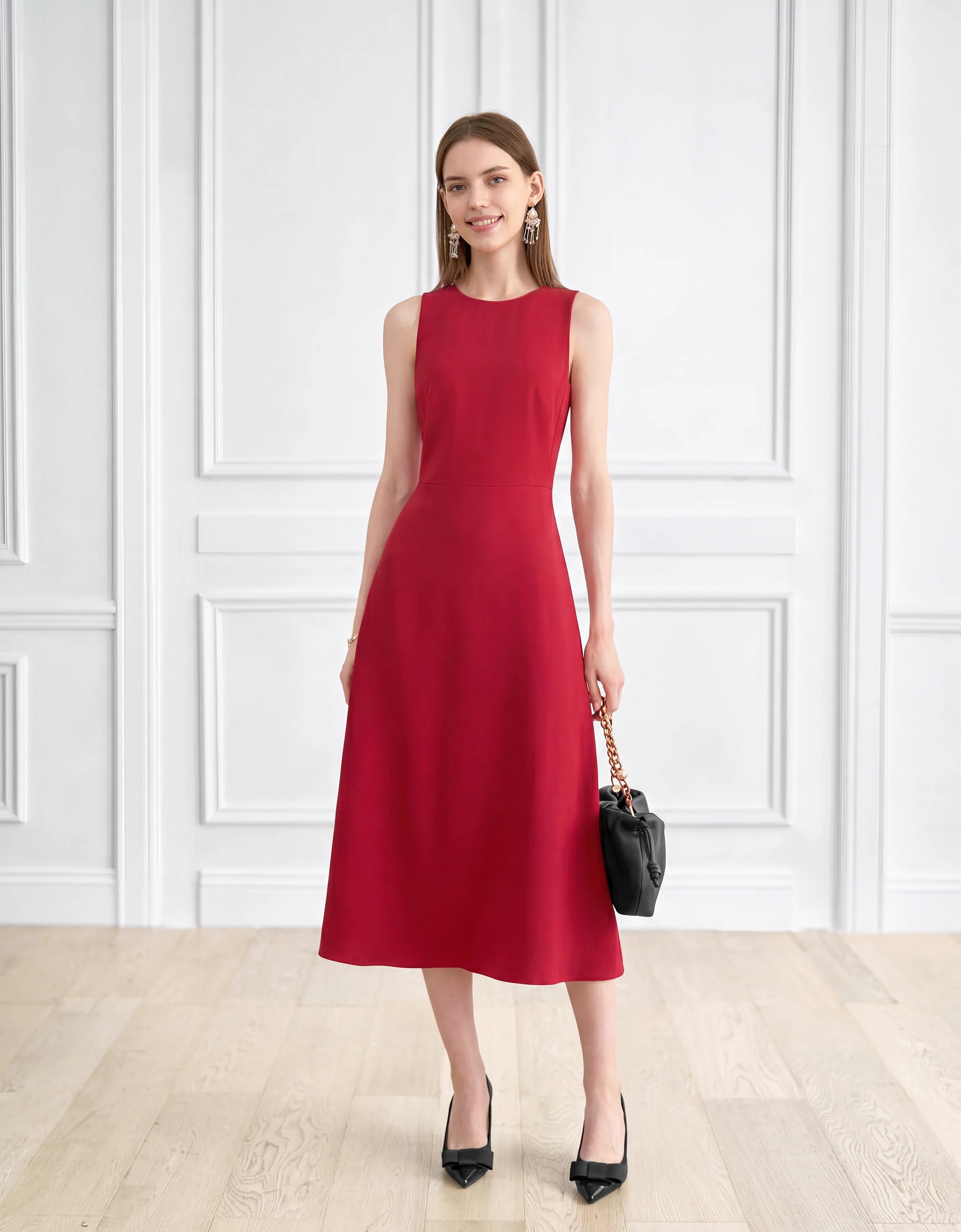 Acetate A-line Midi Dress - Image 2