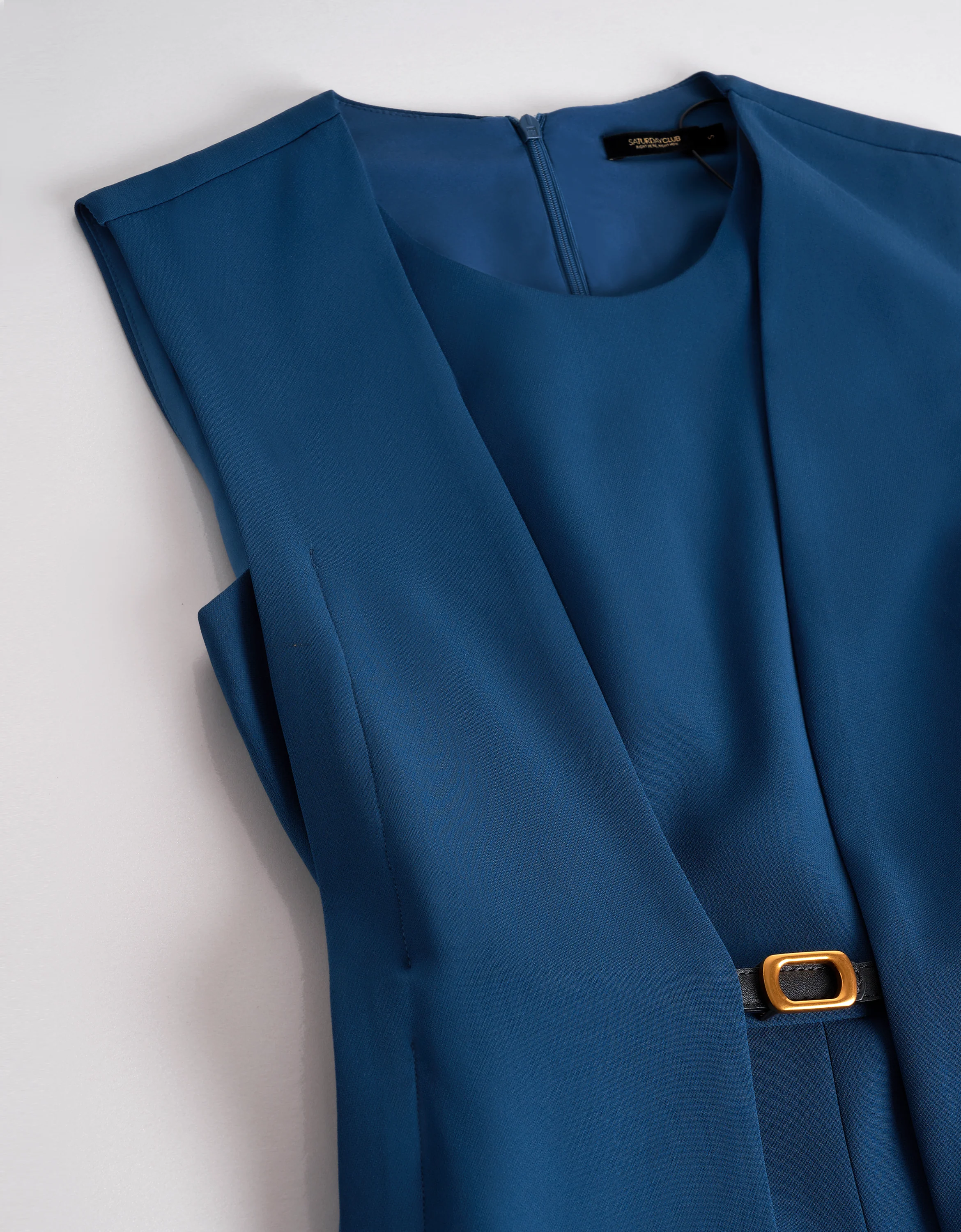 Acetate-blend Sleeveless Layered Dress - Image 13