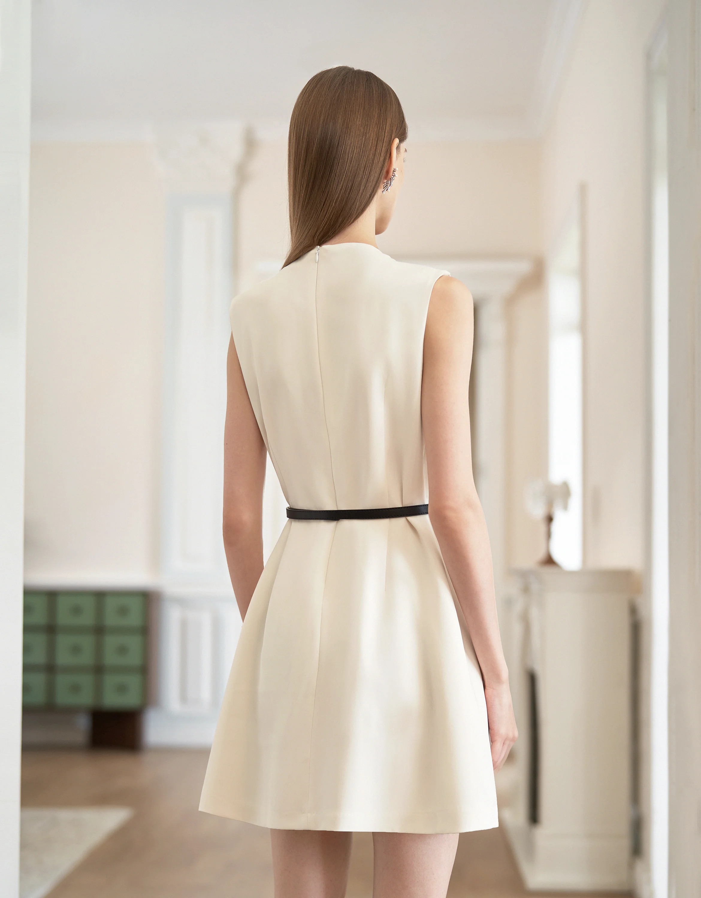Acetate-blend Sleeveless Layered Dress - Image 4