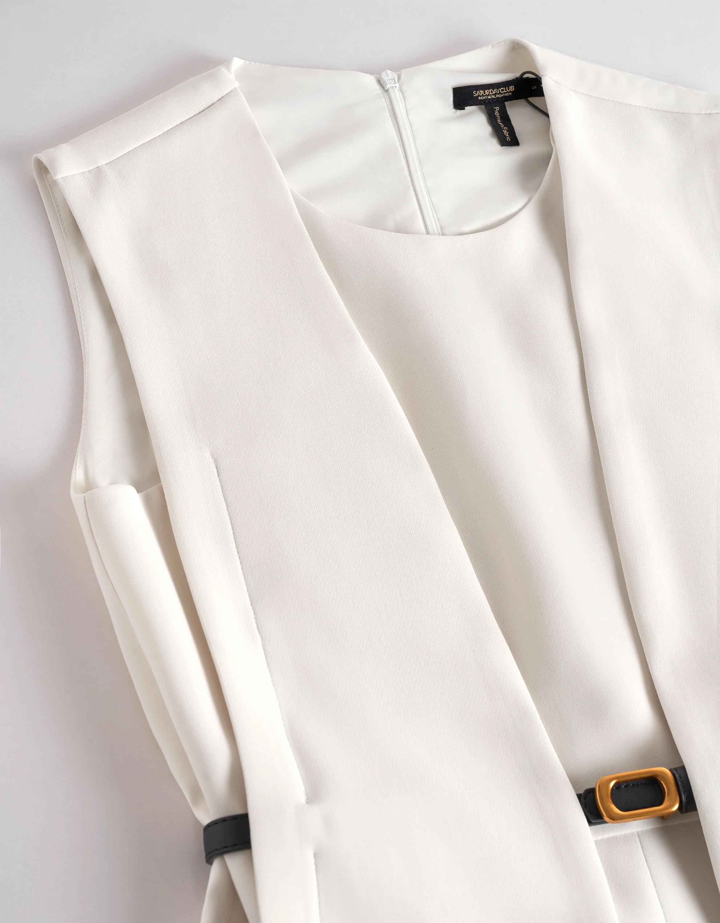 Acetate-blend Sleeveless Layered Dress - Image 6