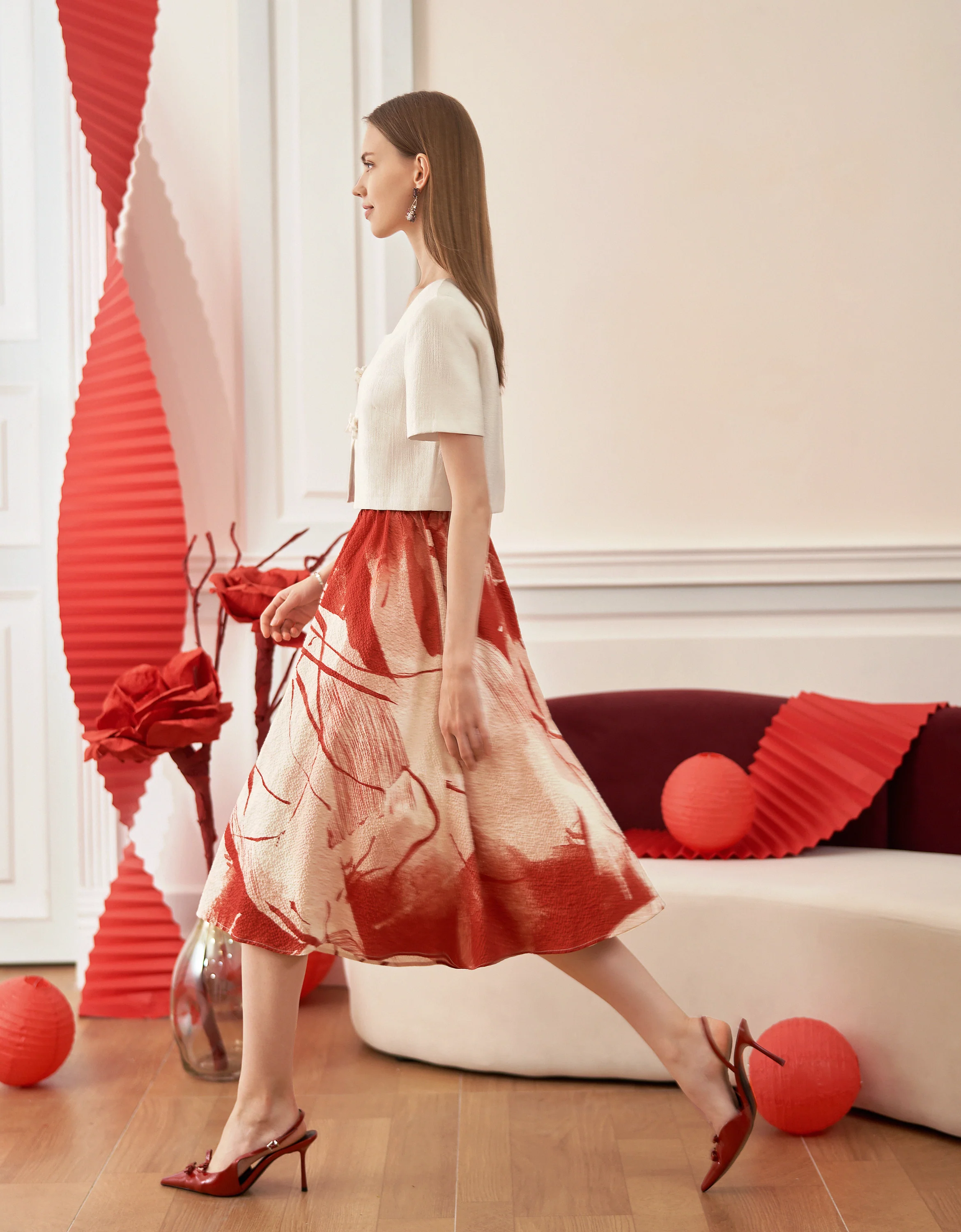 Art Print Midi Skirt - Image 2