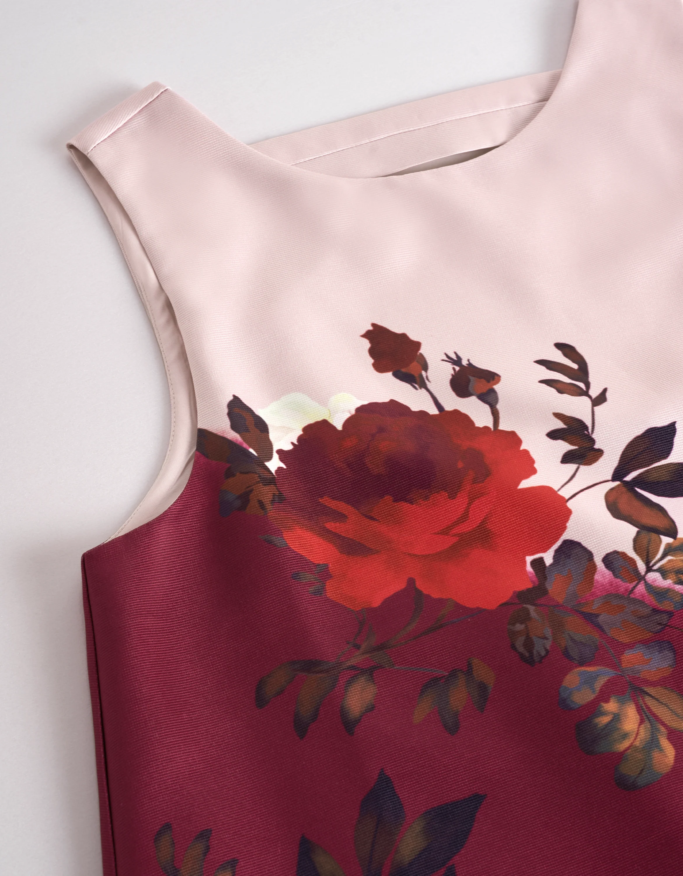 Asymmetric Colorblock Floral Print Sleeveless Dress - Image 5