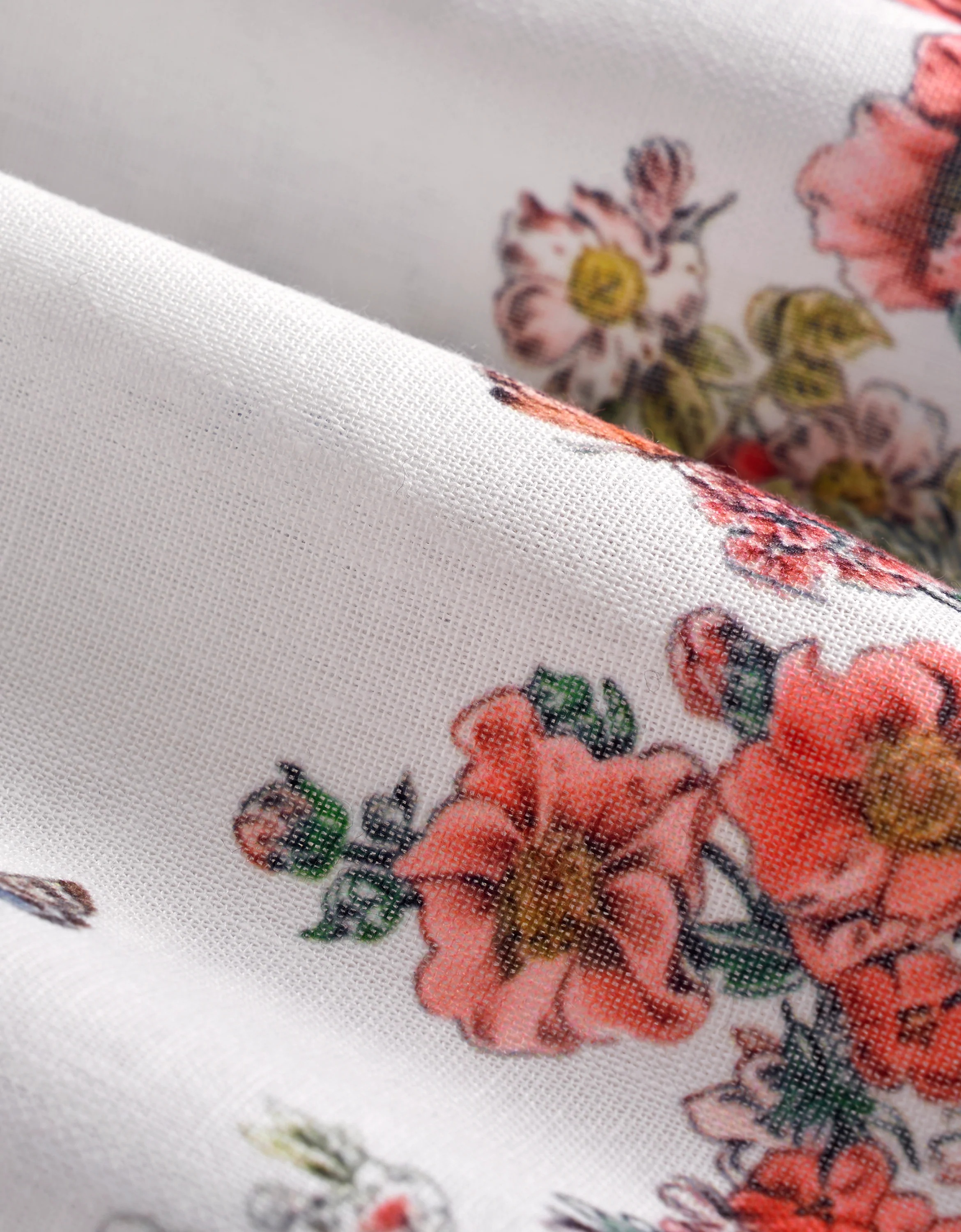 Botanical Print Elastic Waist Strap Top - Image 6