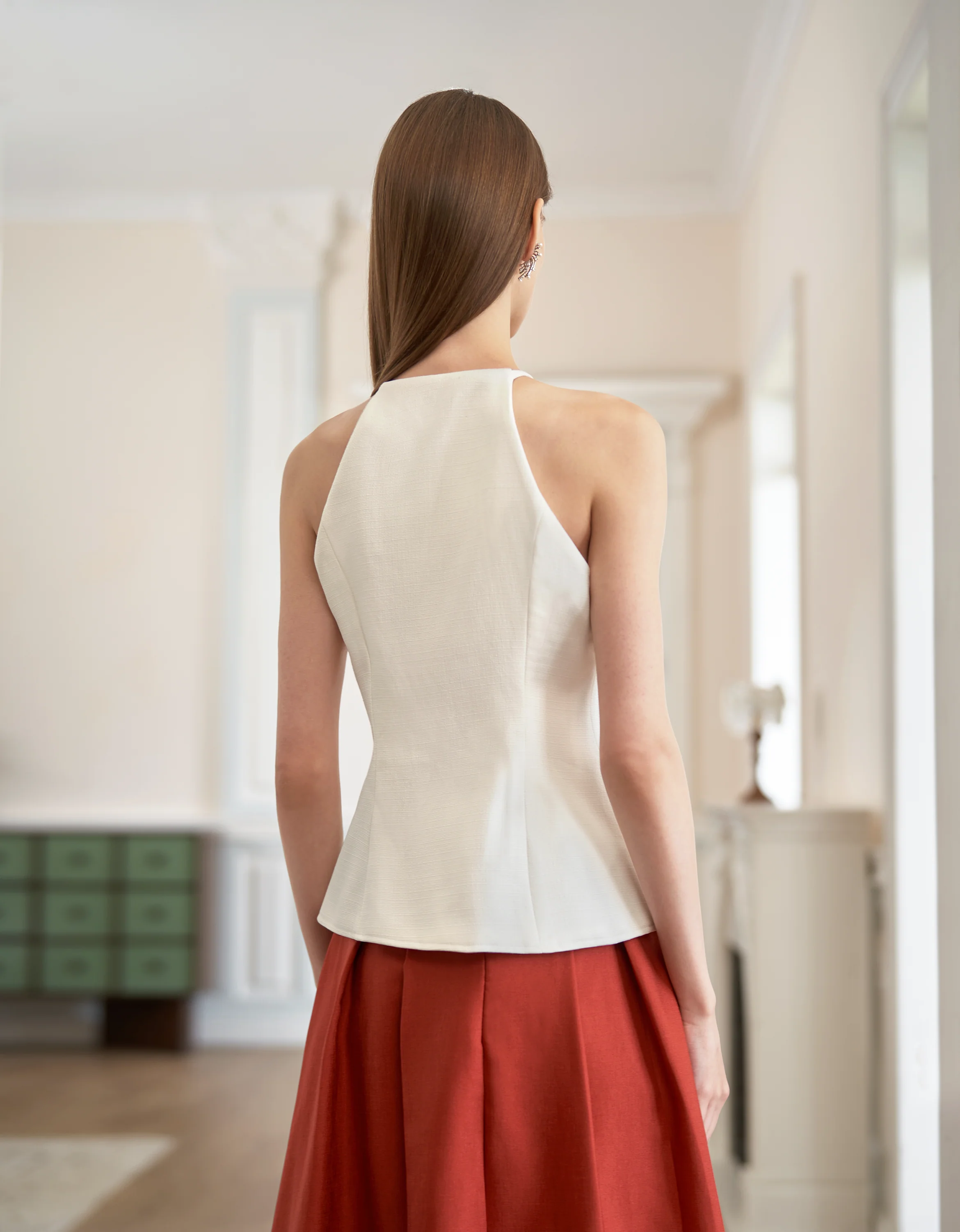 Bow Detail Button Front Sleeveless Top - Image 18