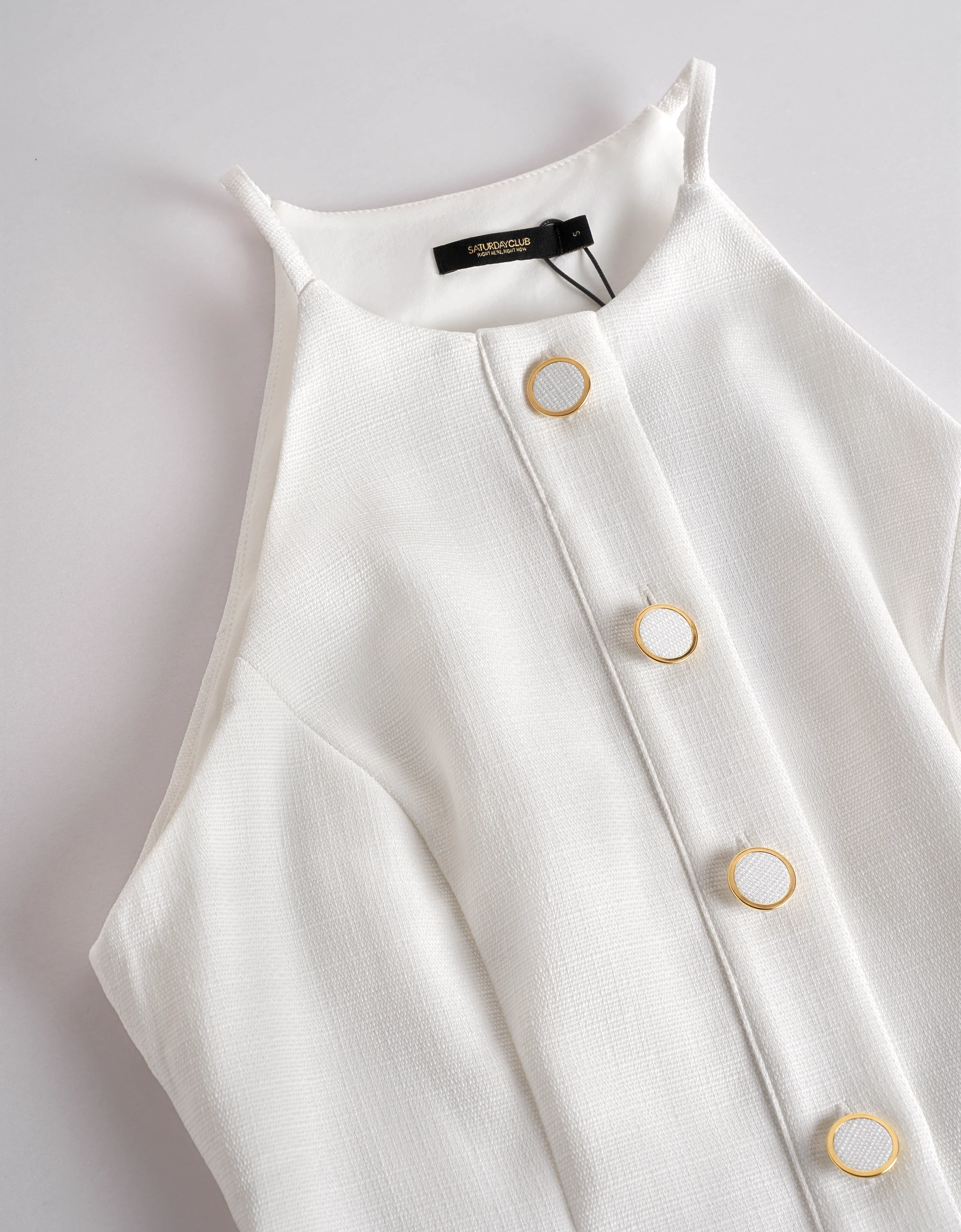 Bow Detail Button Front Sleeveless Top - Image 20
