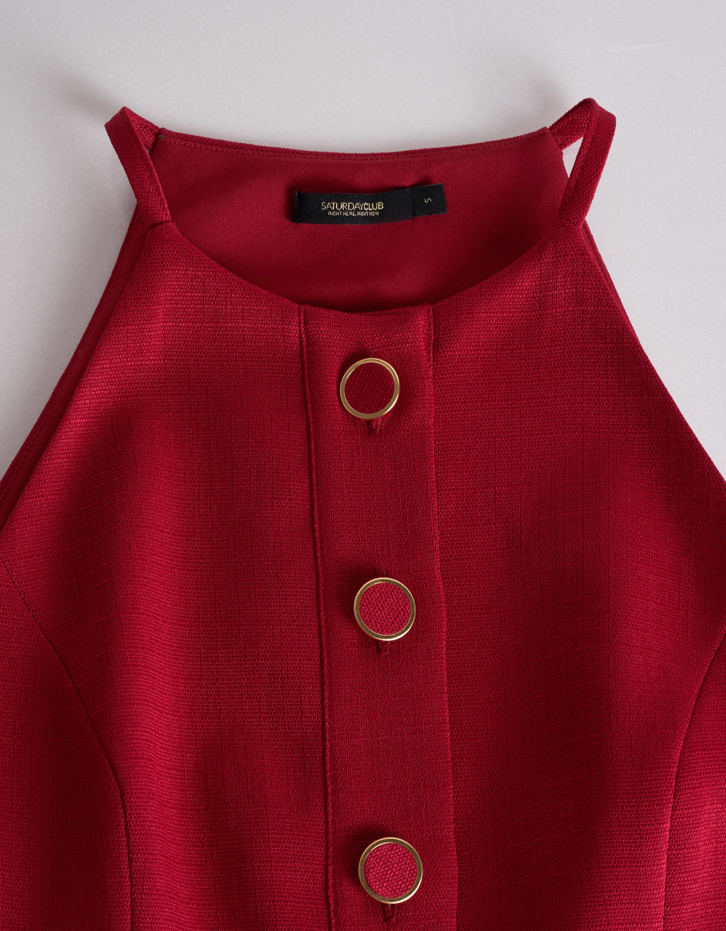 Bow Detail Button Front Sleeveless Top - Image 5