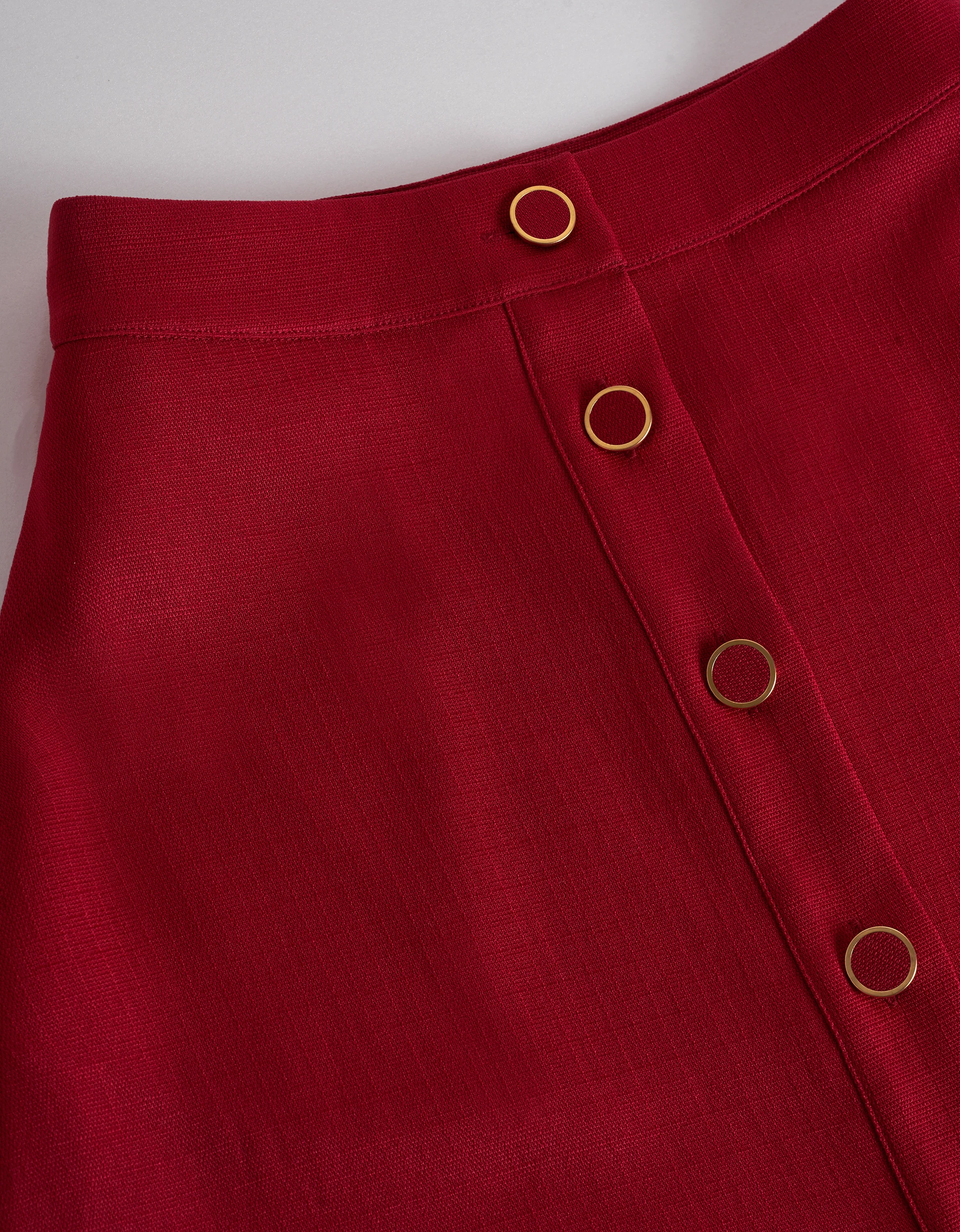 Button Front A-line Midi Skirt - Image 12