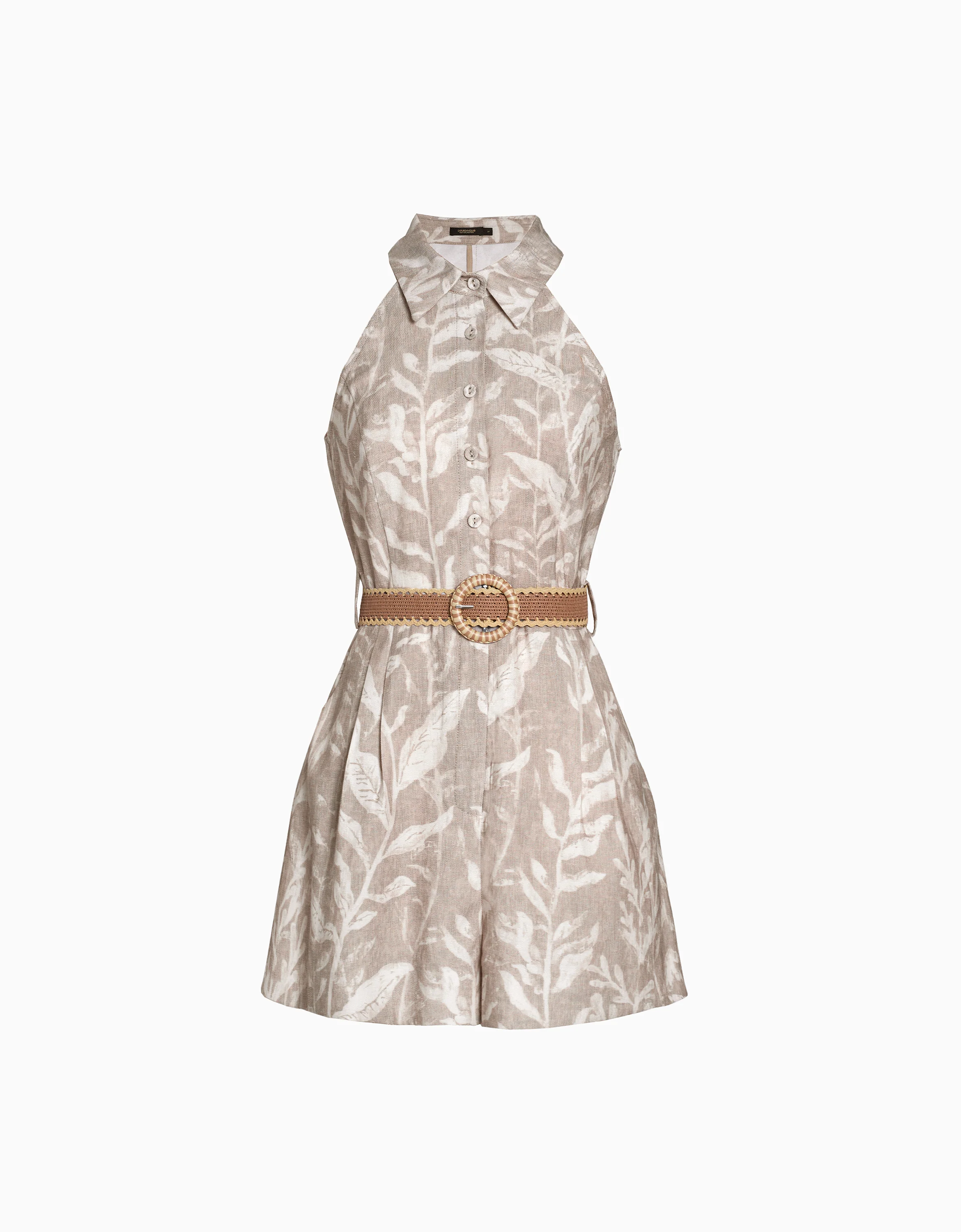 Button Front Flare Hem Romper - Image 14