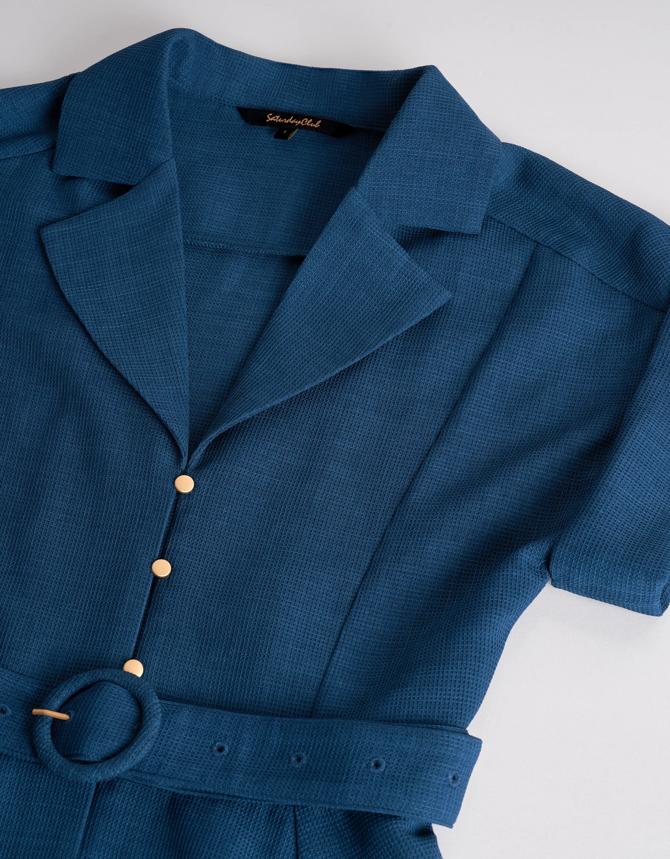 Button Front Notched Lapel Suit Dress - Image 7