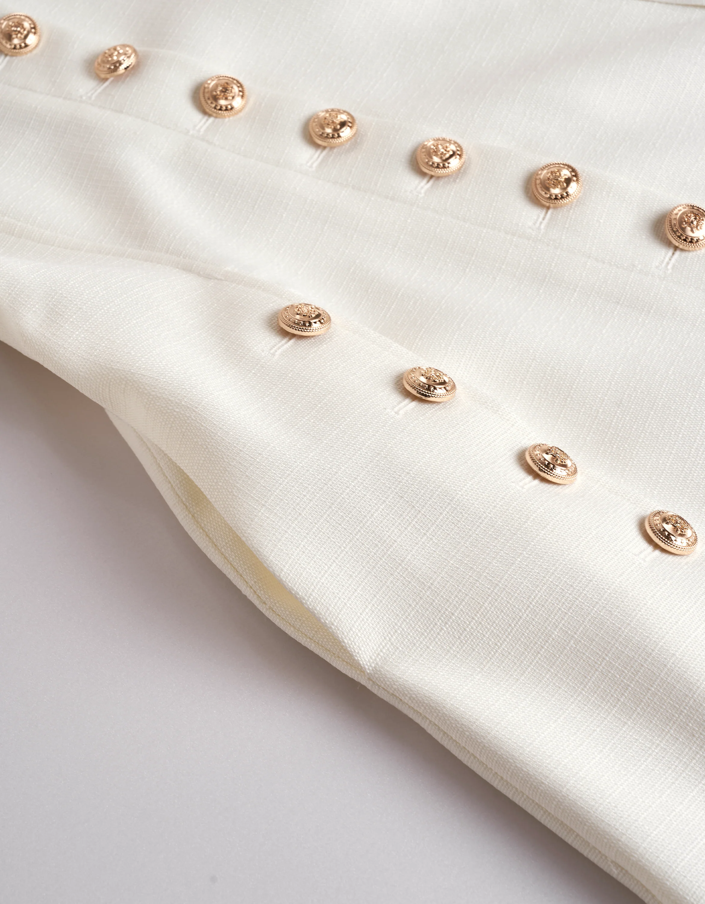 Button Front Round Neck A-line Dress - Image 7
