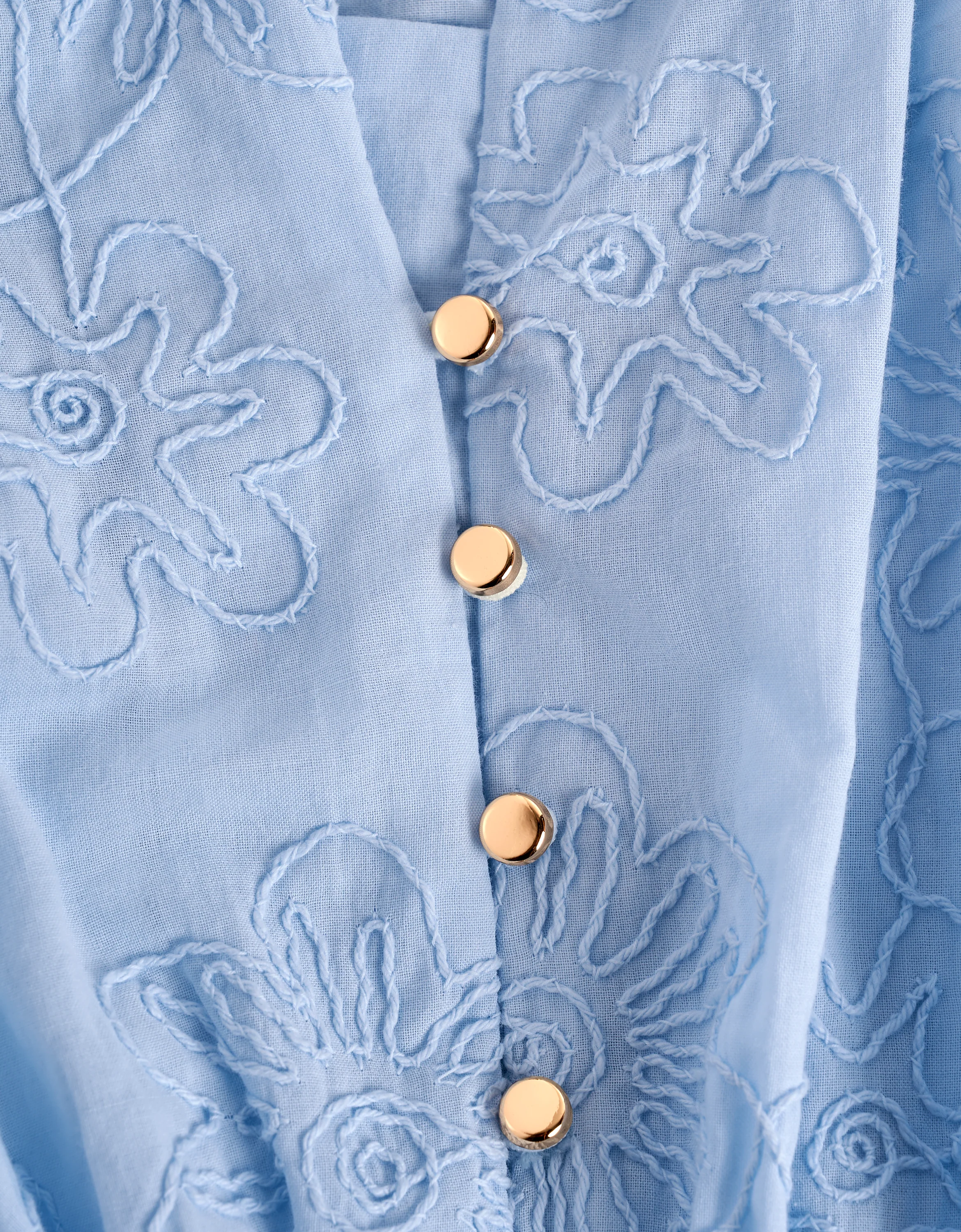 Button Front Ruffled Hem Pleated Dress - Image 6