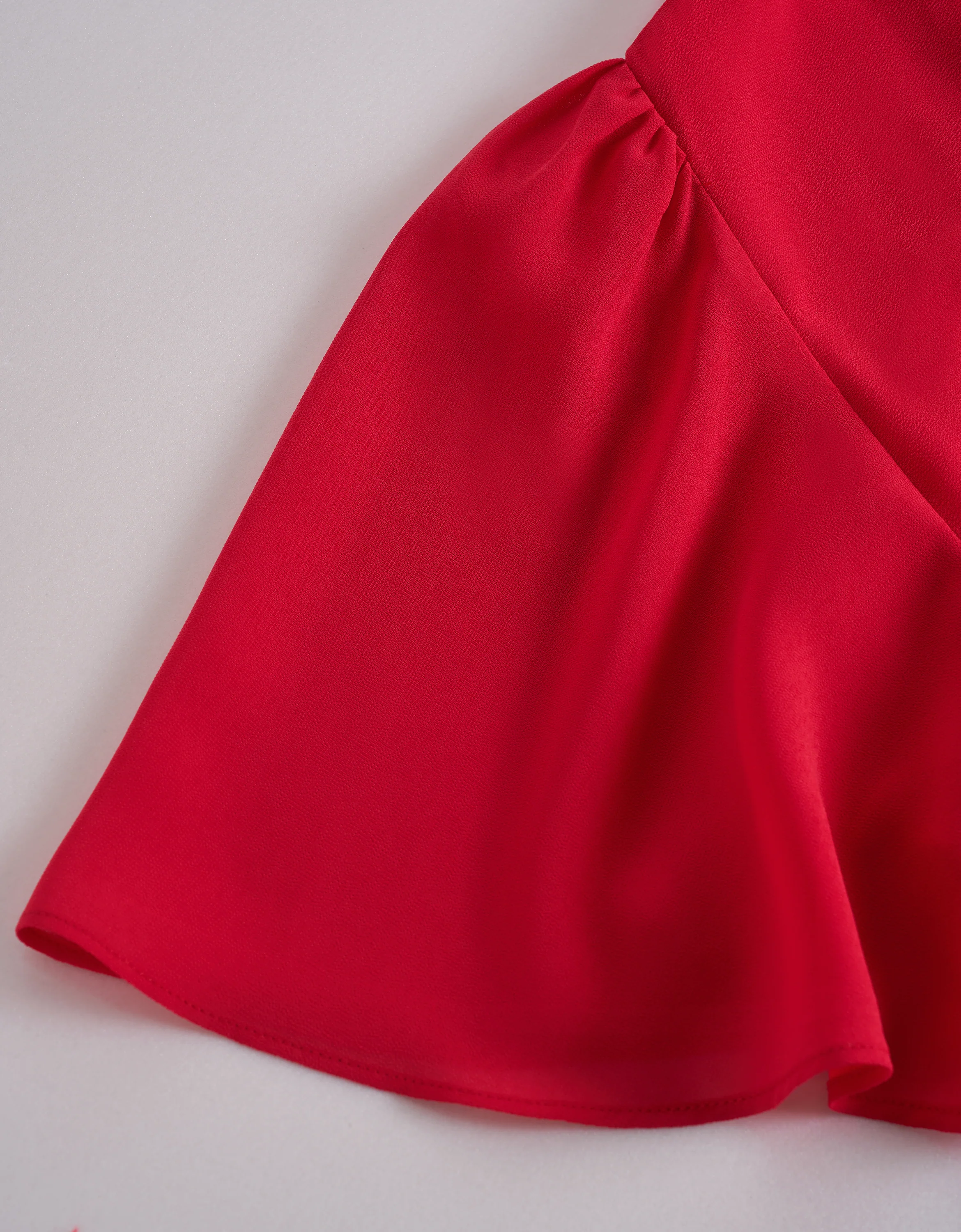 Button Front Ruffled Sleeves Round Neck Dress - Image 10