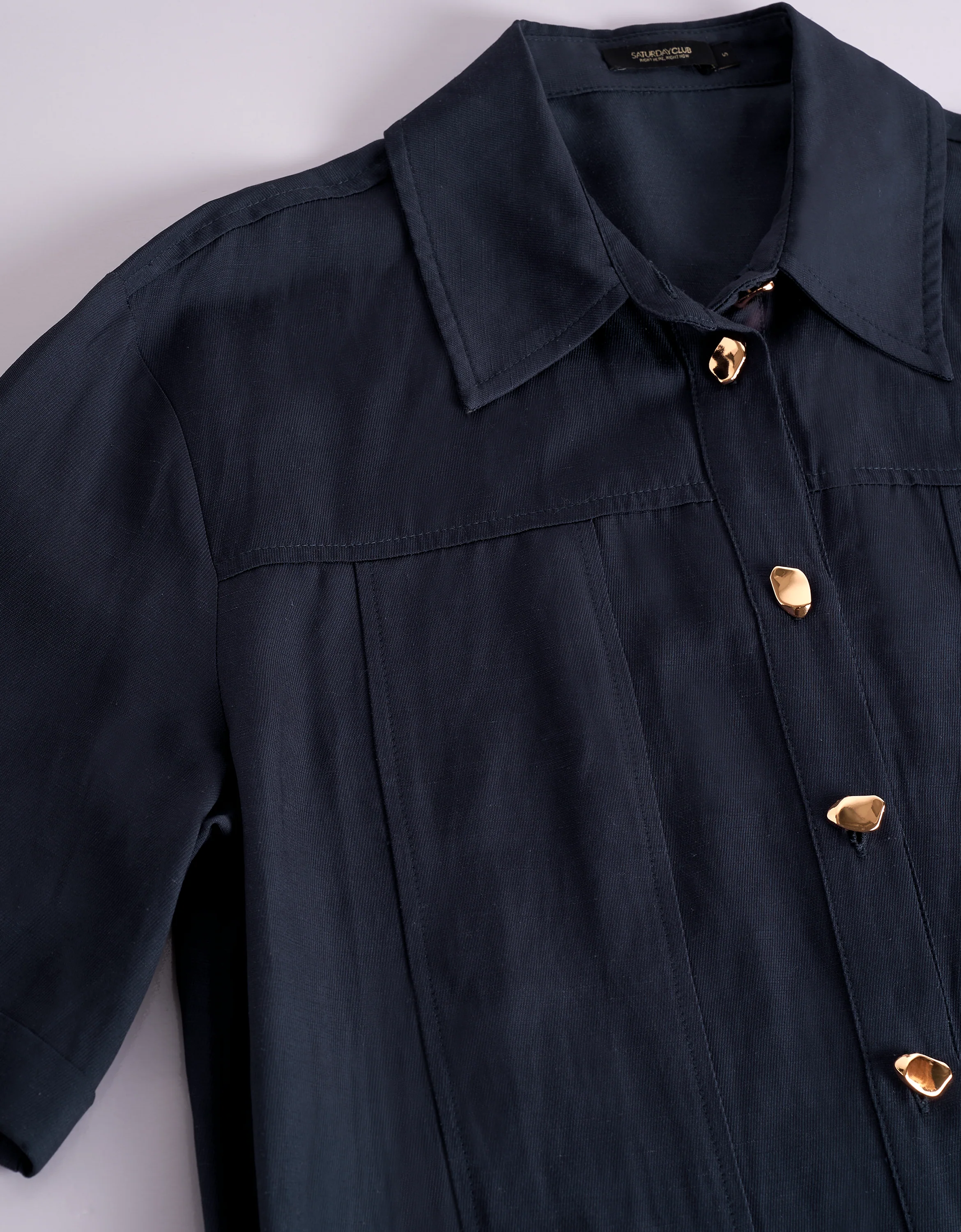 Button Front Short Shirt Dress - Image 5