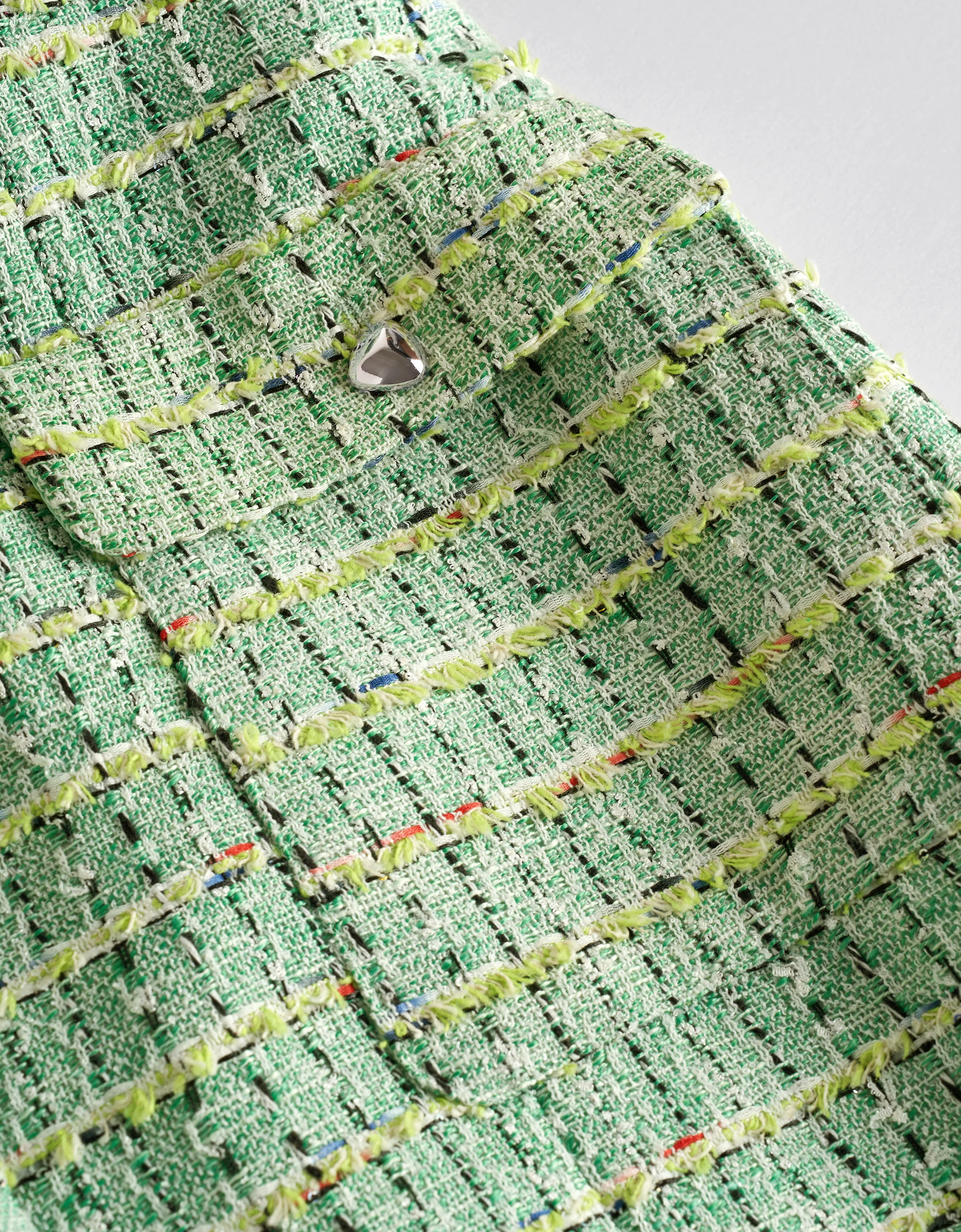 Button Front V-neck Sleeveless Tweed Dress - Image 5
