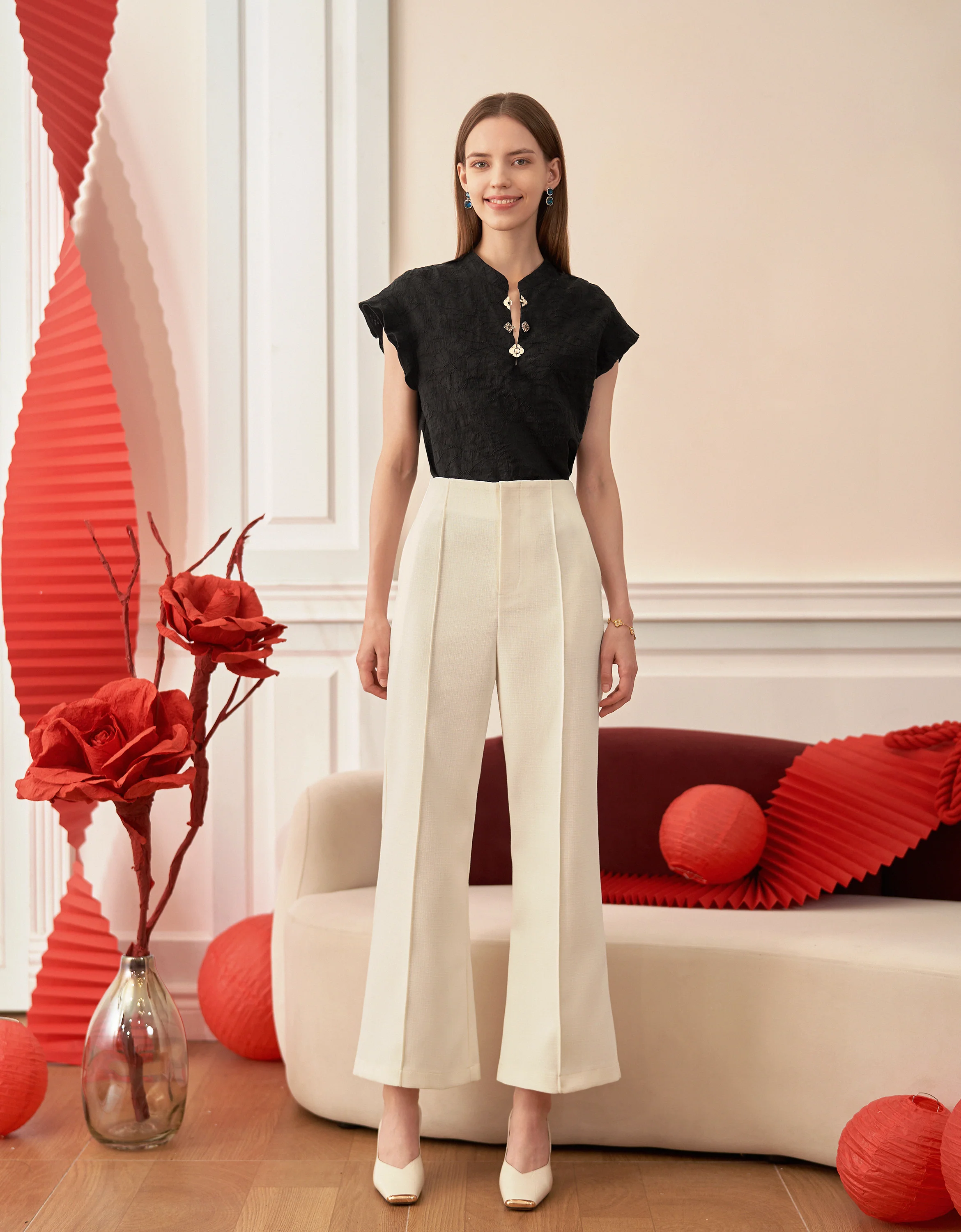 Center Seam Wide Leg Trousers