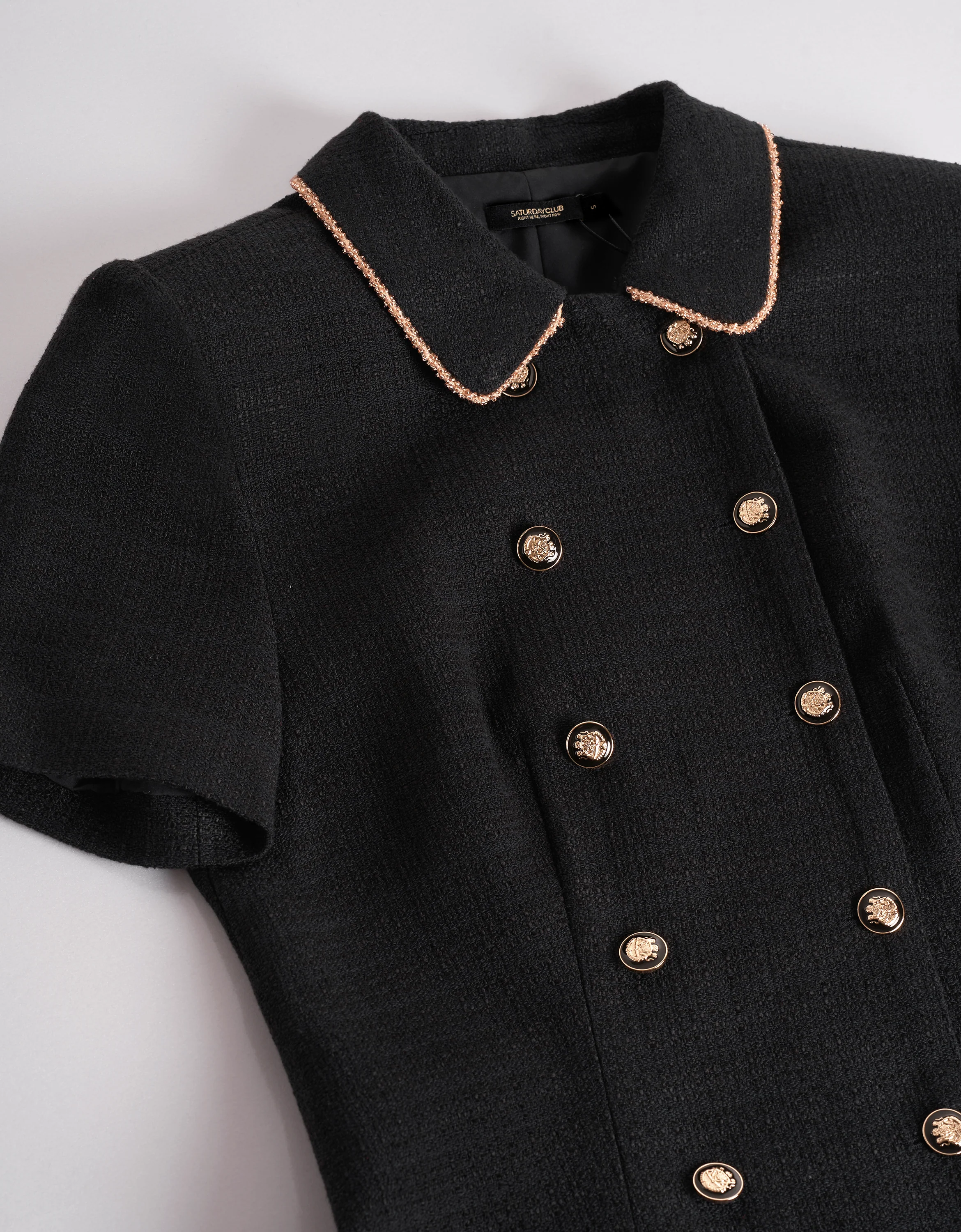 Double-breasted Chain Embellished Pleated Dress - Image 4