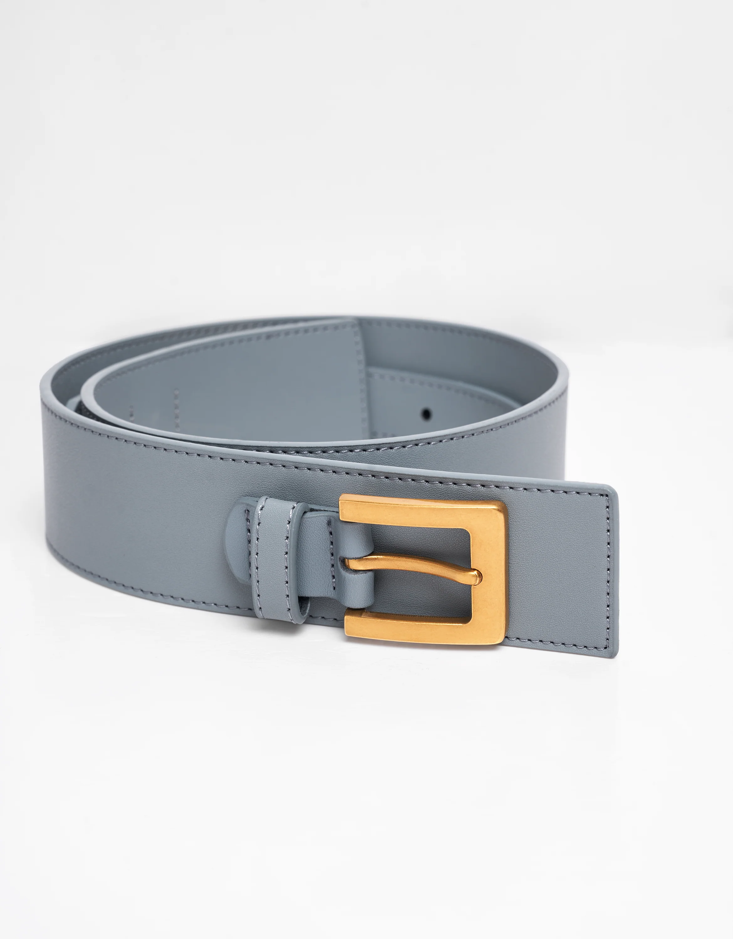 Double Buckle Wide Leather Belt - Image 14