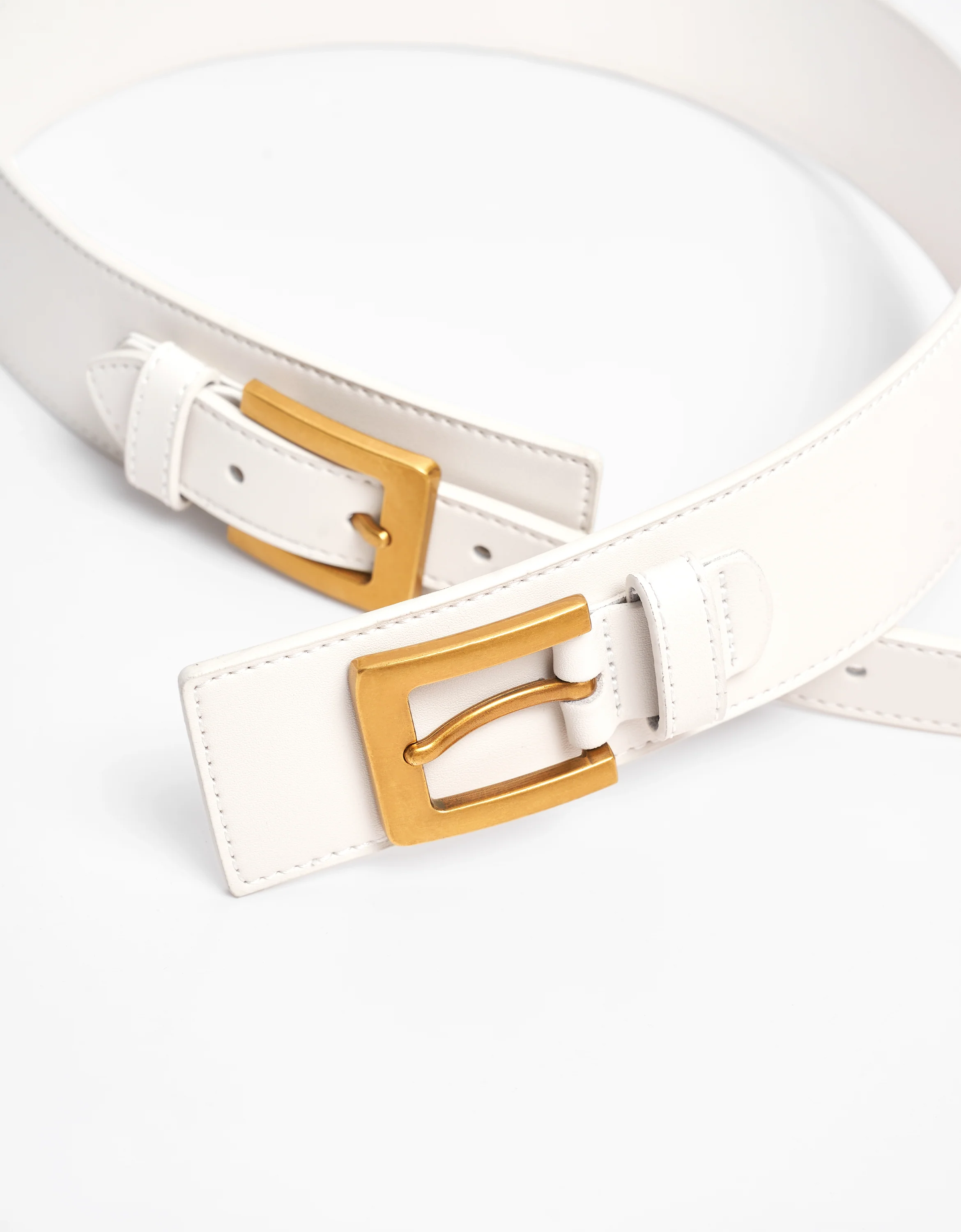 Double Buckle Wide Leather Belt - Image 17