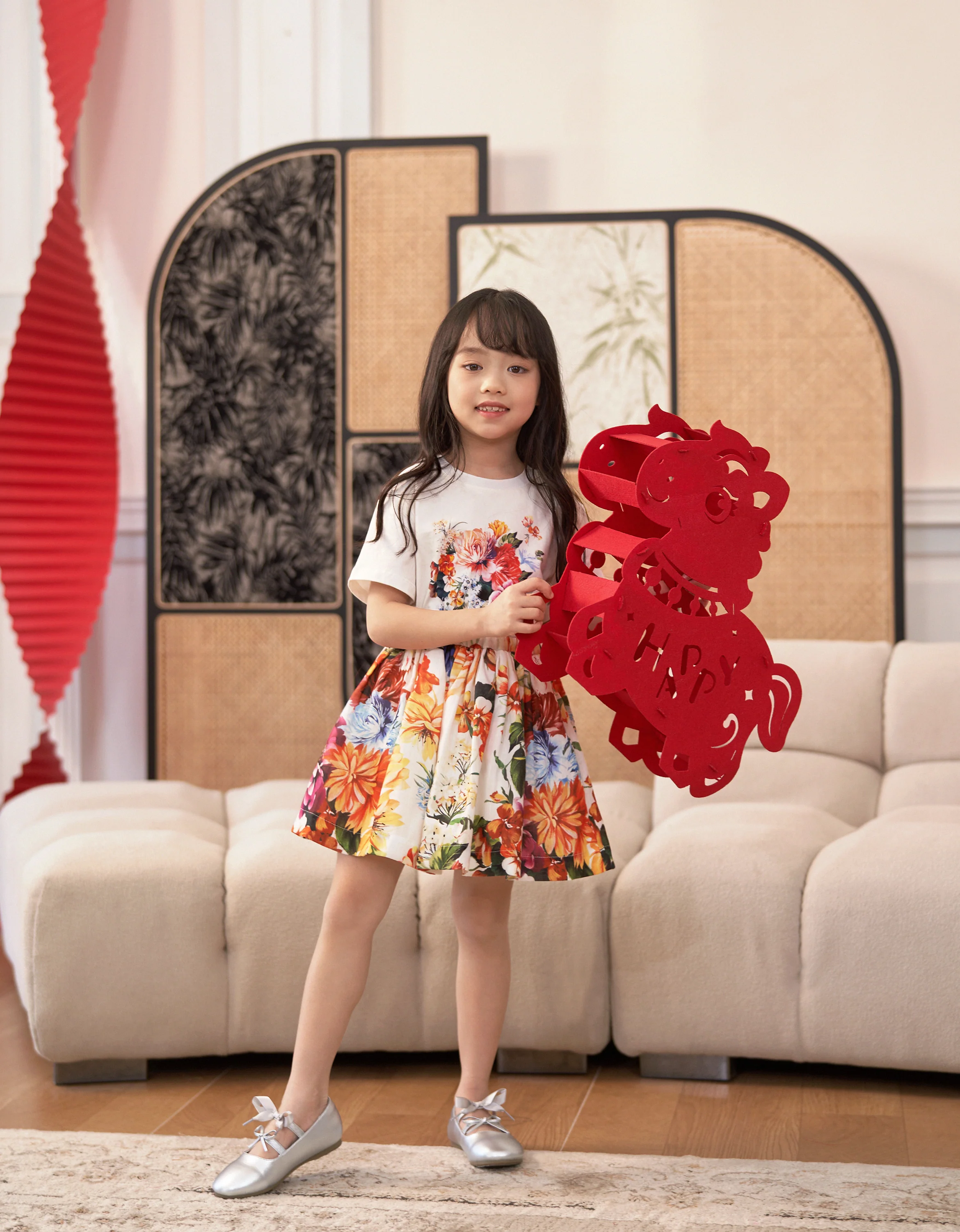 Elastic Waist Floral Skirt - Image 2