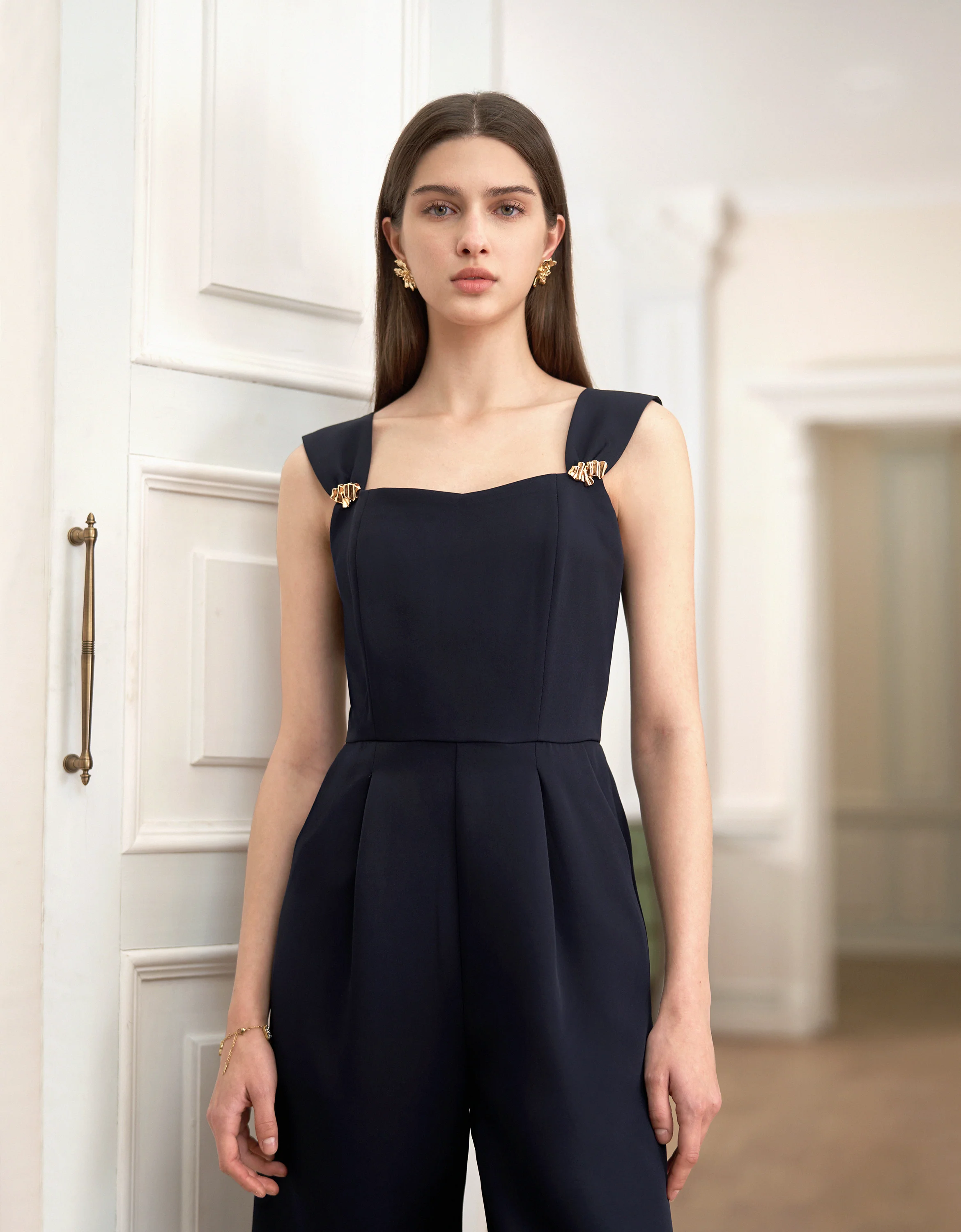 Embellished Straps High Waist Jumpsuit - Image 2