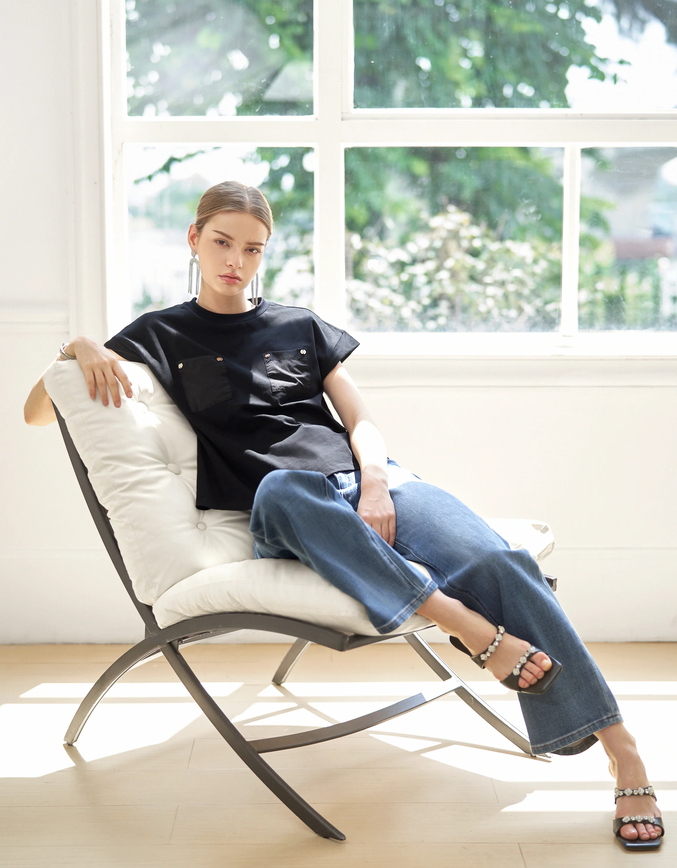 Embossed Button Pocket T-Shirt - Image 28