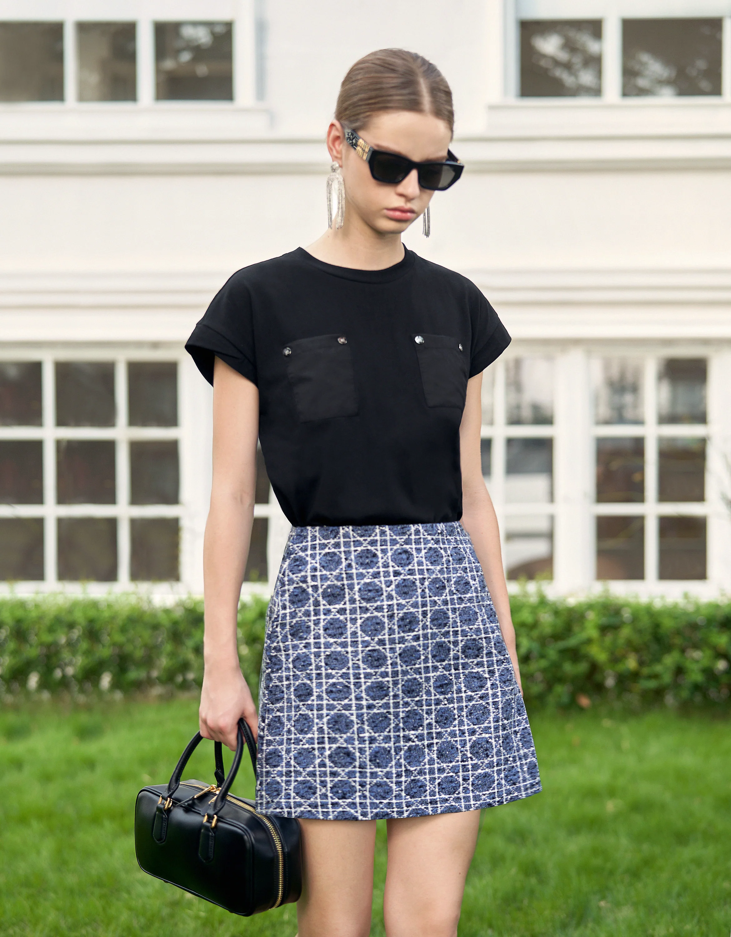 Embossed Button Pocket T-Shirt - Image 32