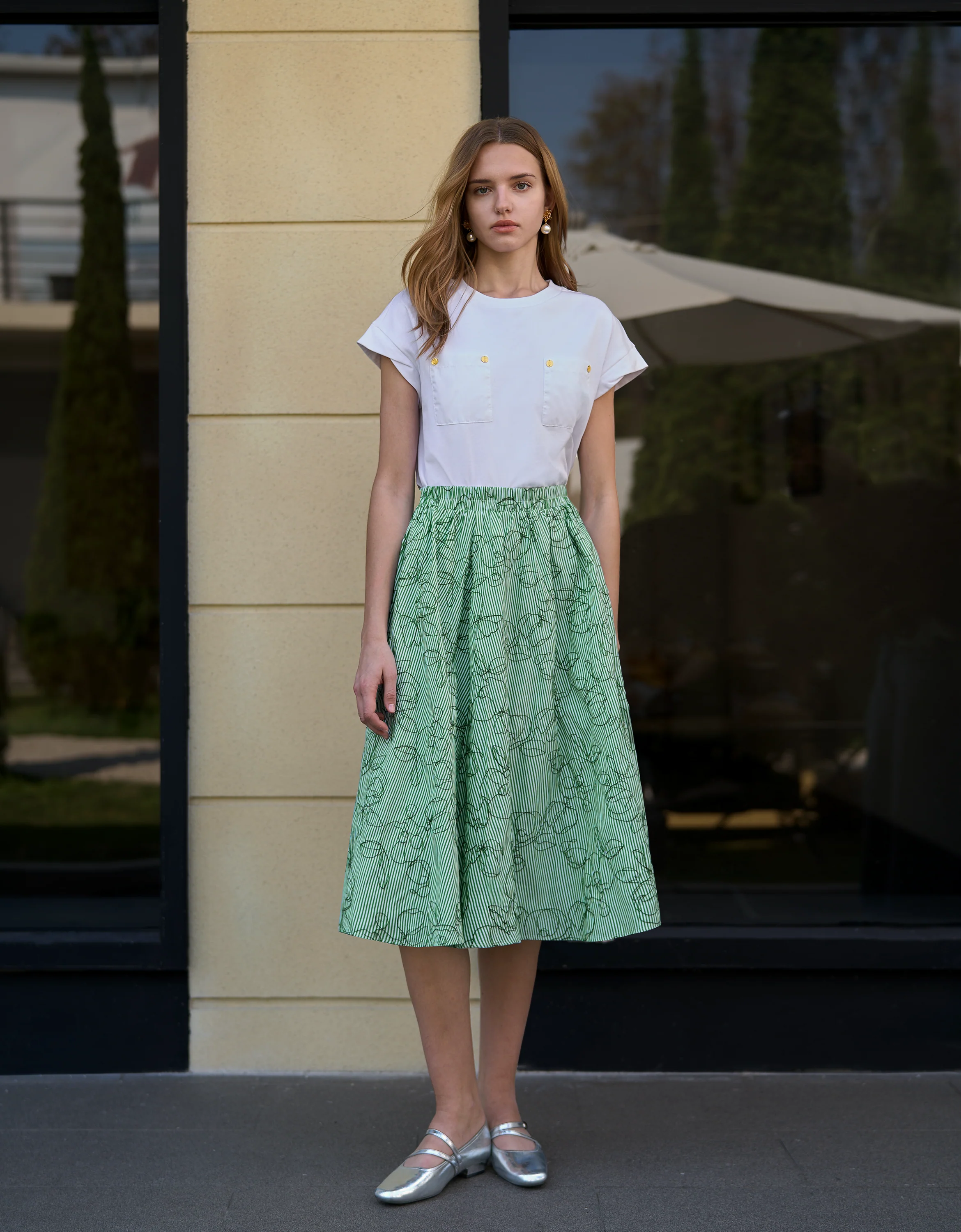 Embossed Button Pocket T-Shirt - Image 6