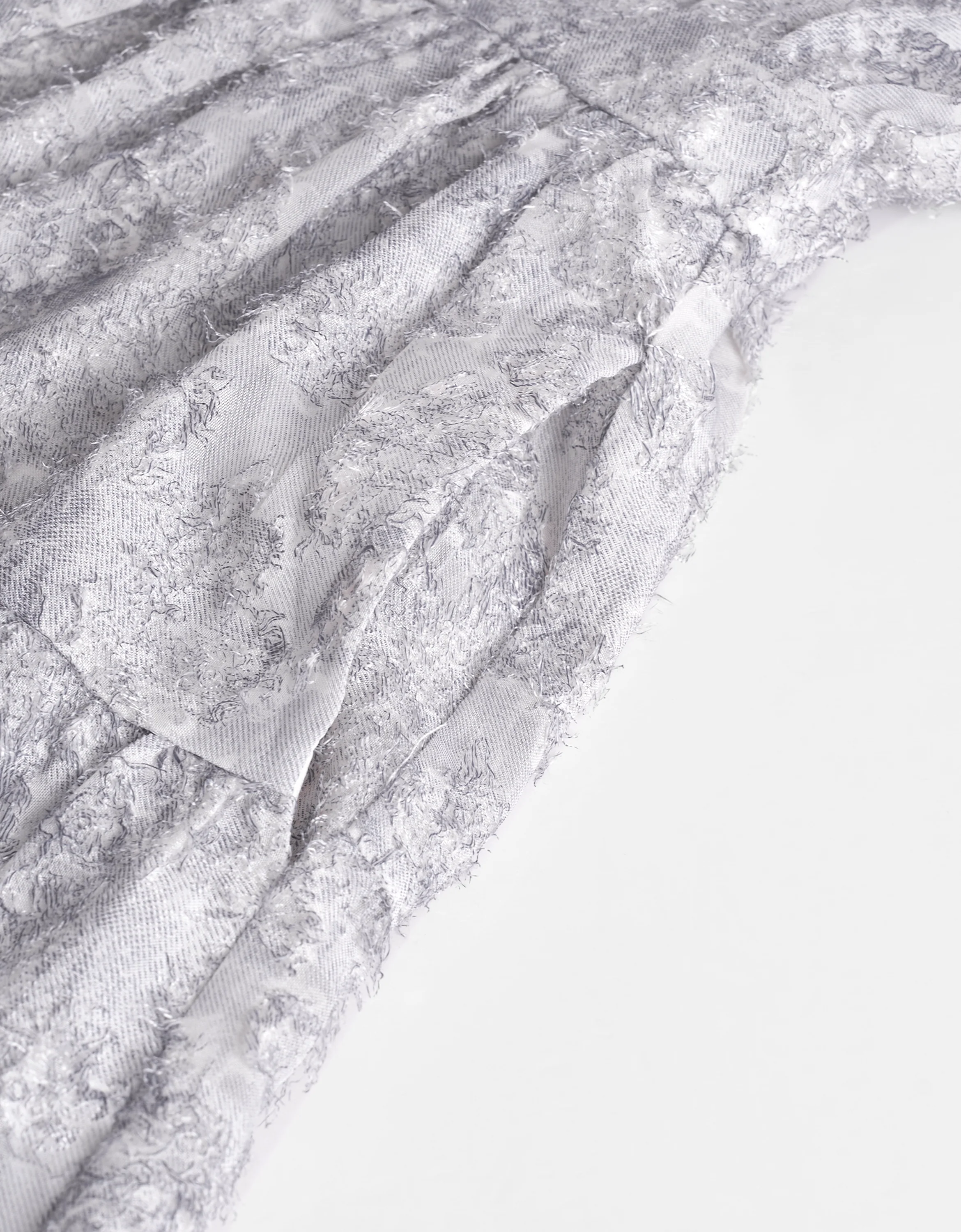 Floral Jacquard Tiered Skirt Sleeveless Dress - Image 8