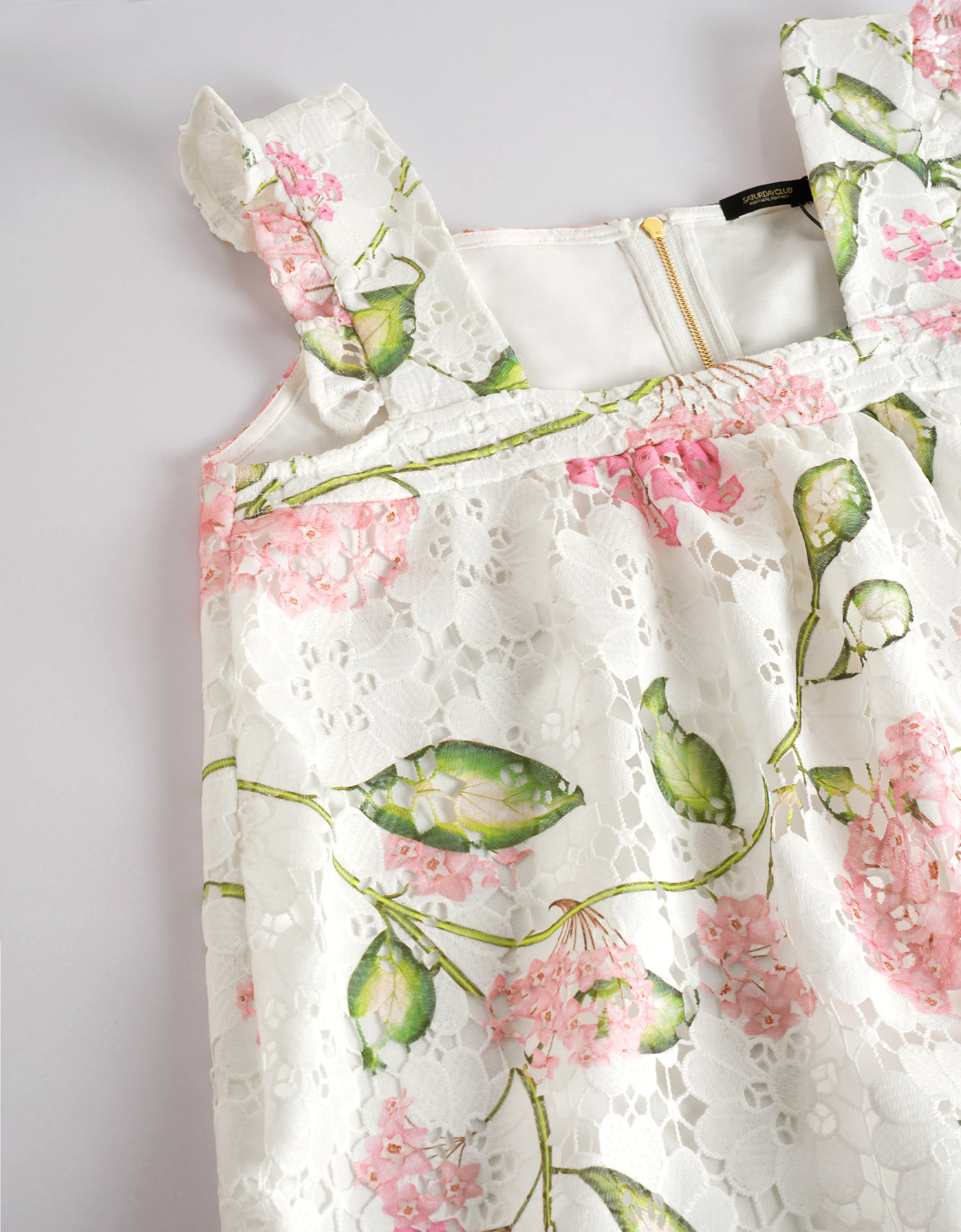 Floral Print Square Neck Lace Top - Image 5