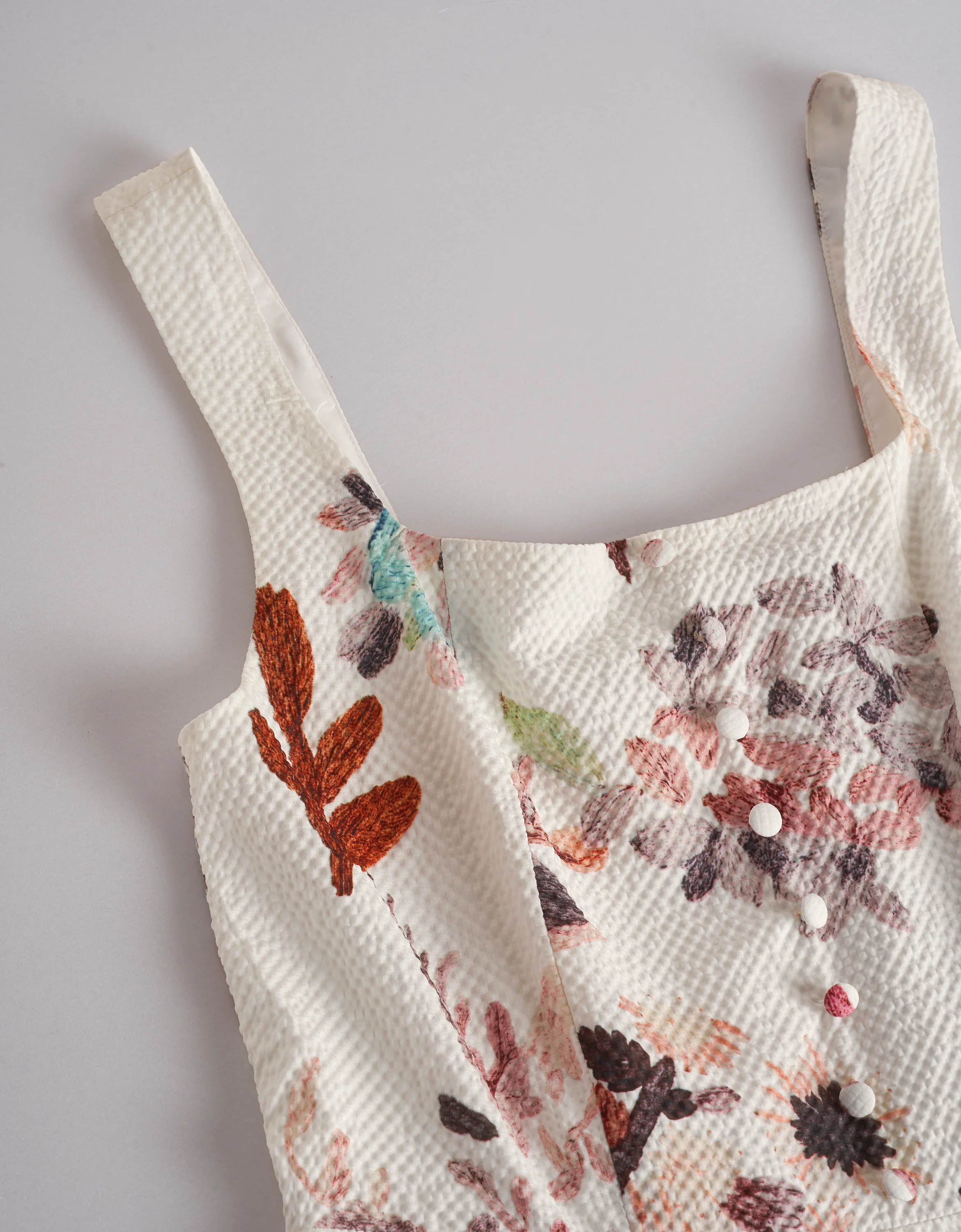 Floral Print Square Neck Midi Dress - Image 6