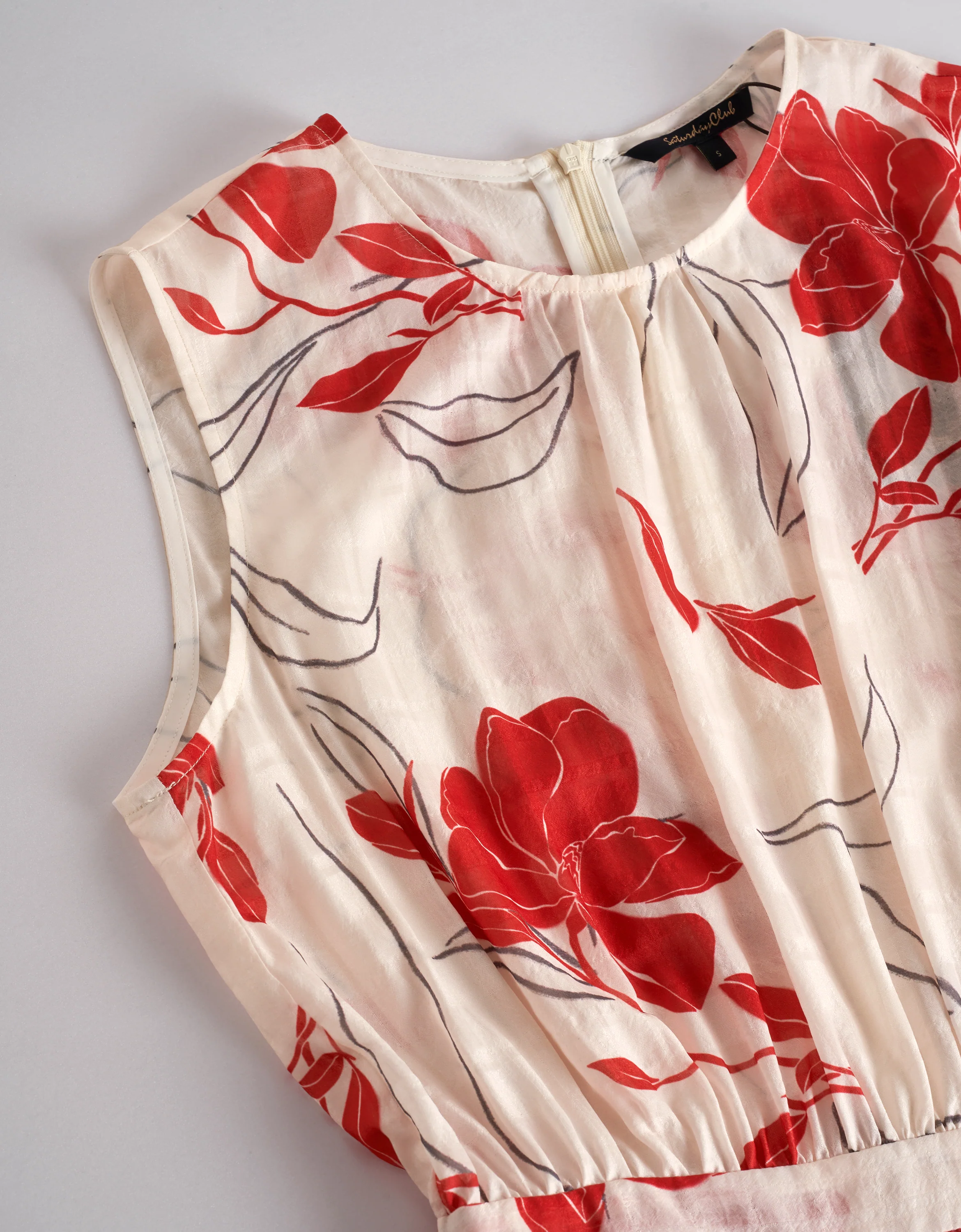 Floral Print Tiered Skirt Sleeveless Dress - Image 5