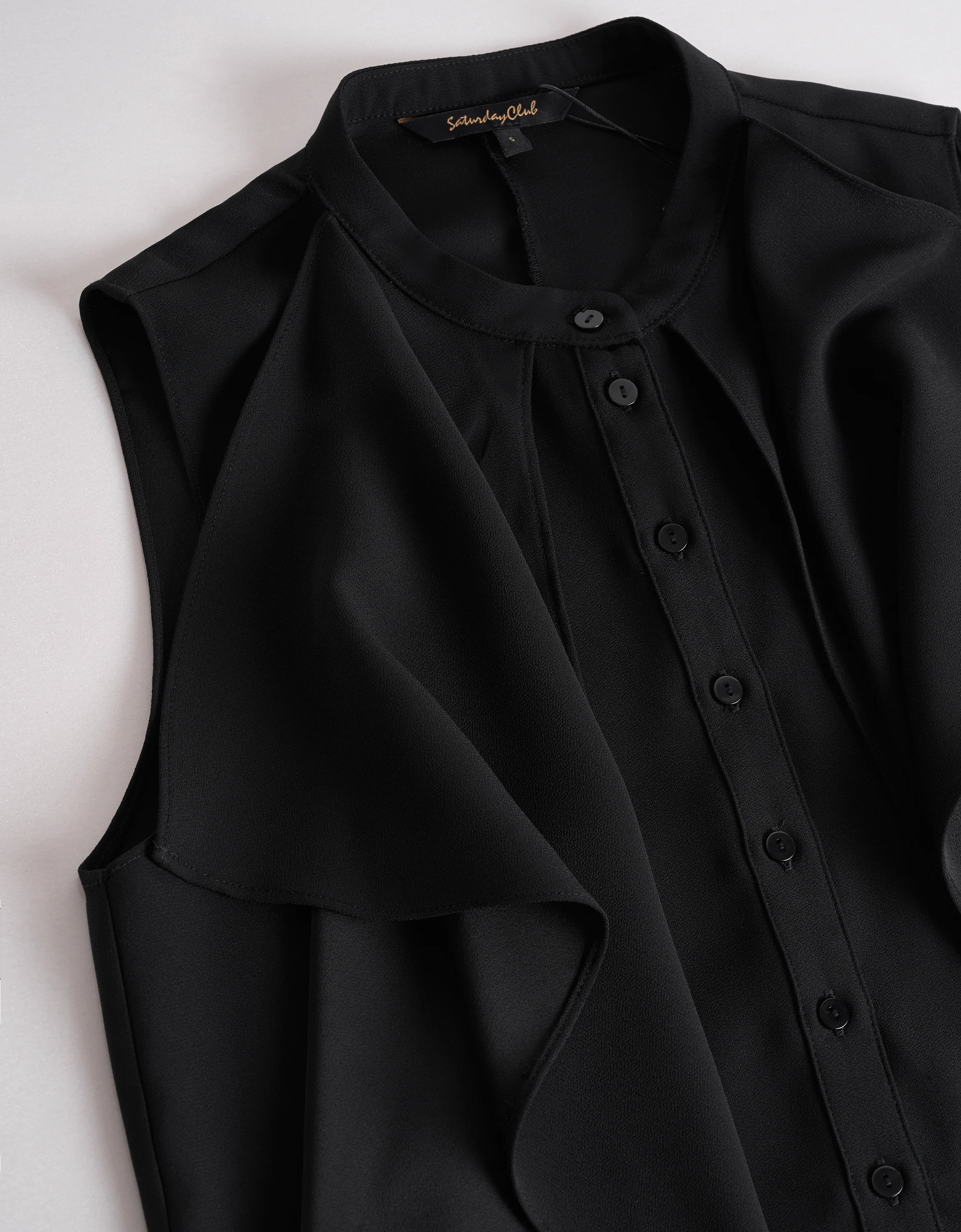 Front Ruffle Stand Collar Top - Image 18