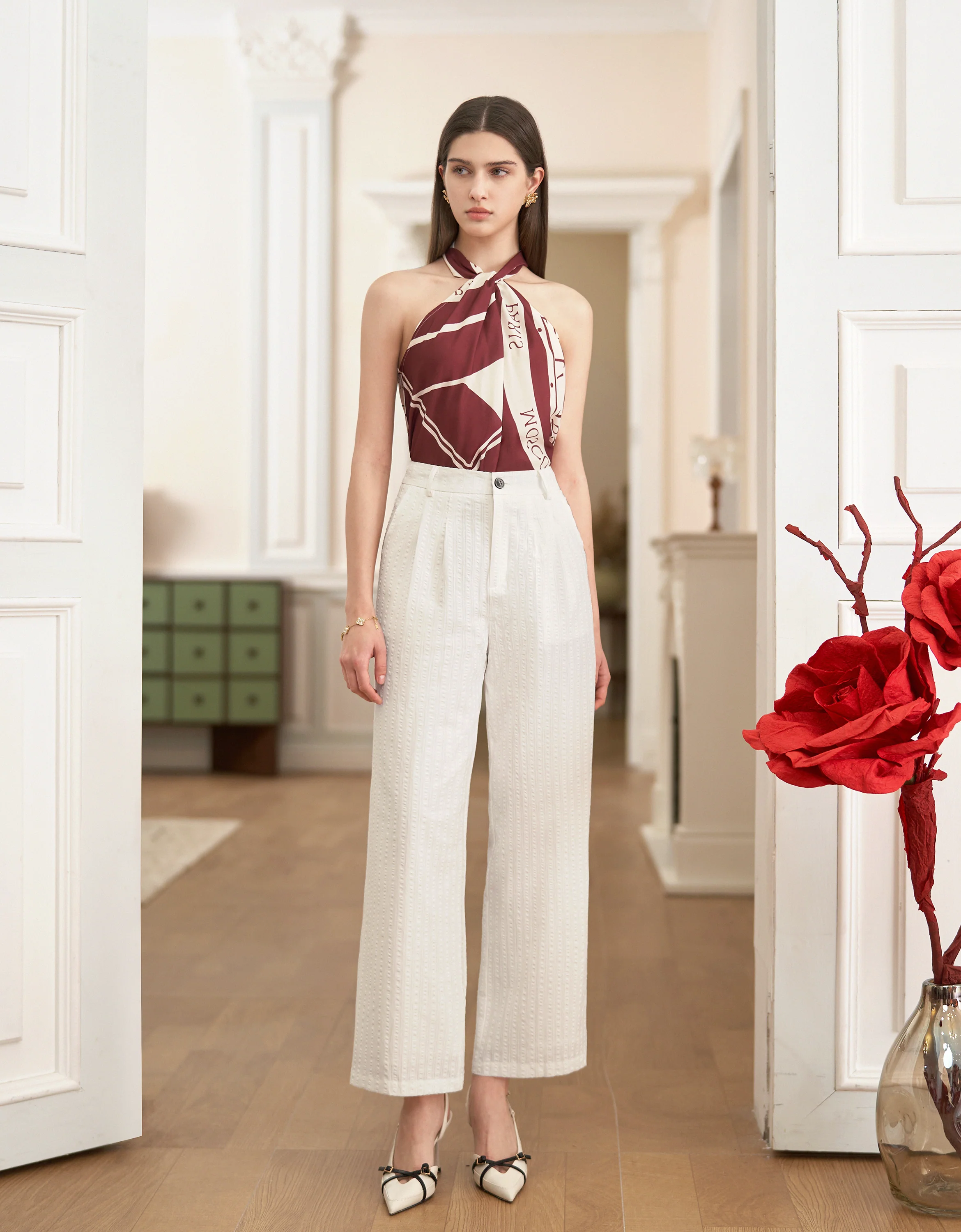 Geometric Print Halterneck Top - Image 2