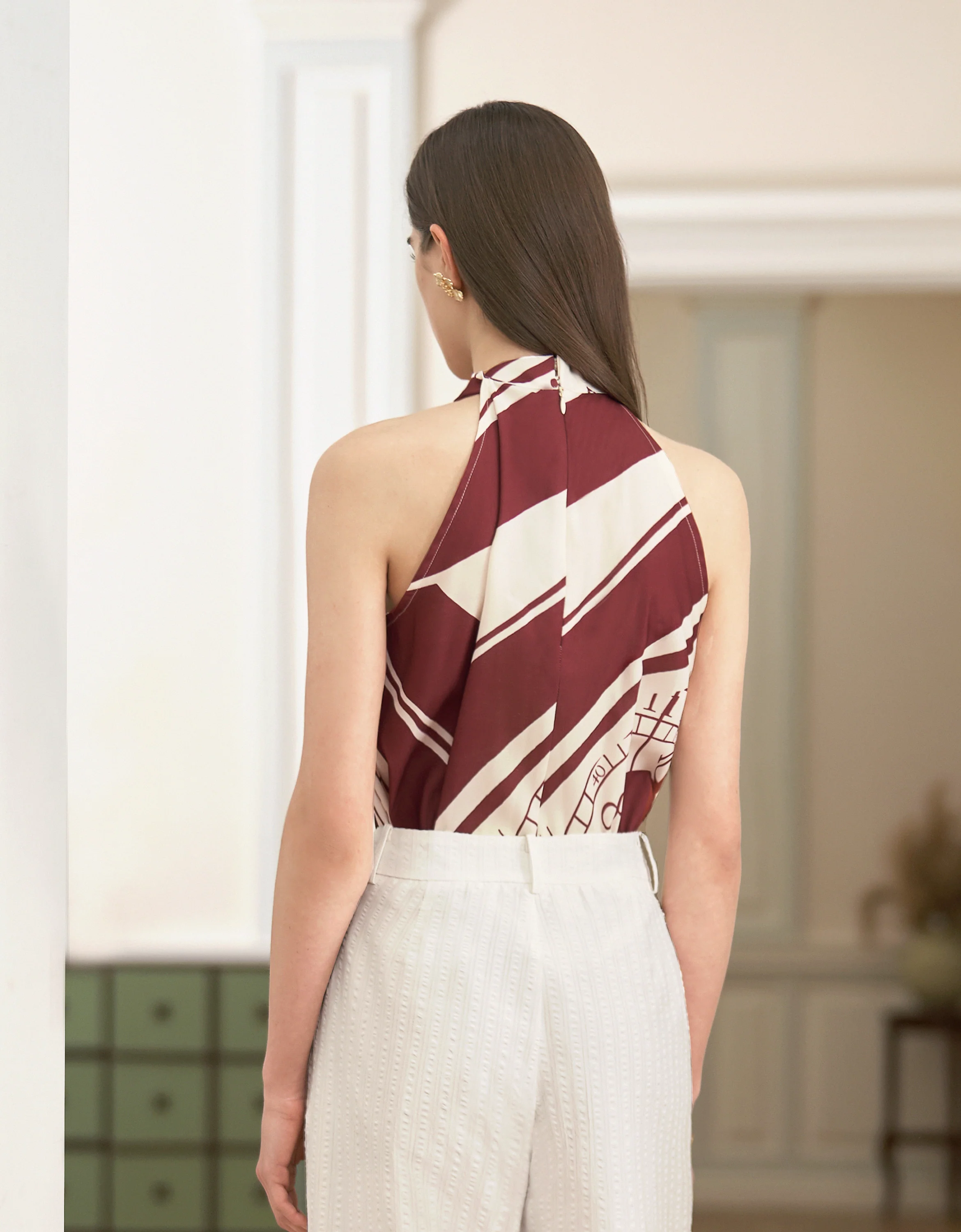 Geometric Print Halterneck Top - Image 3