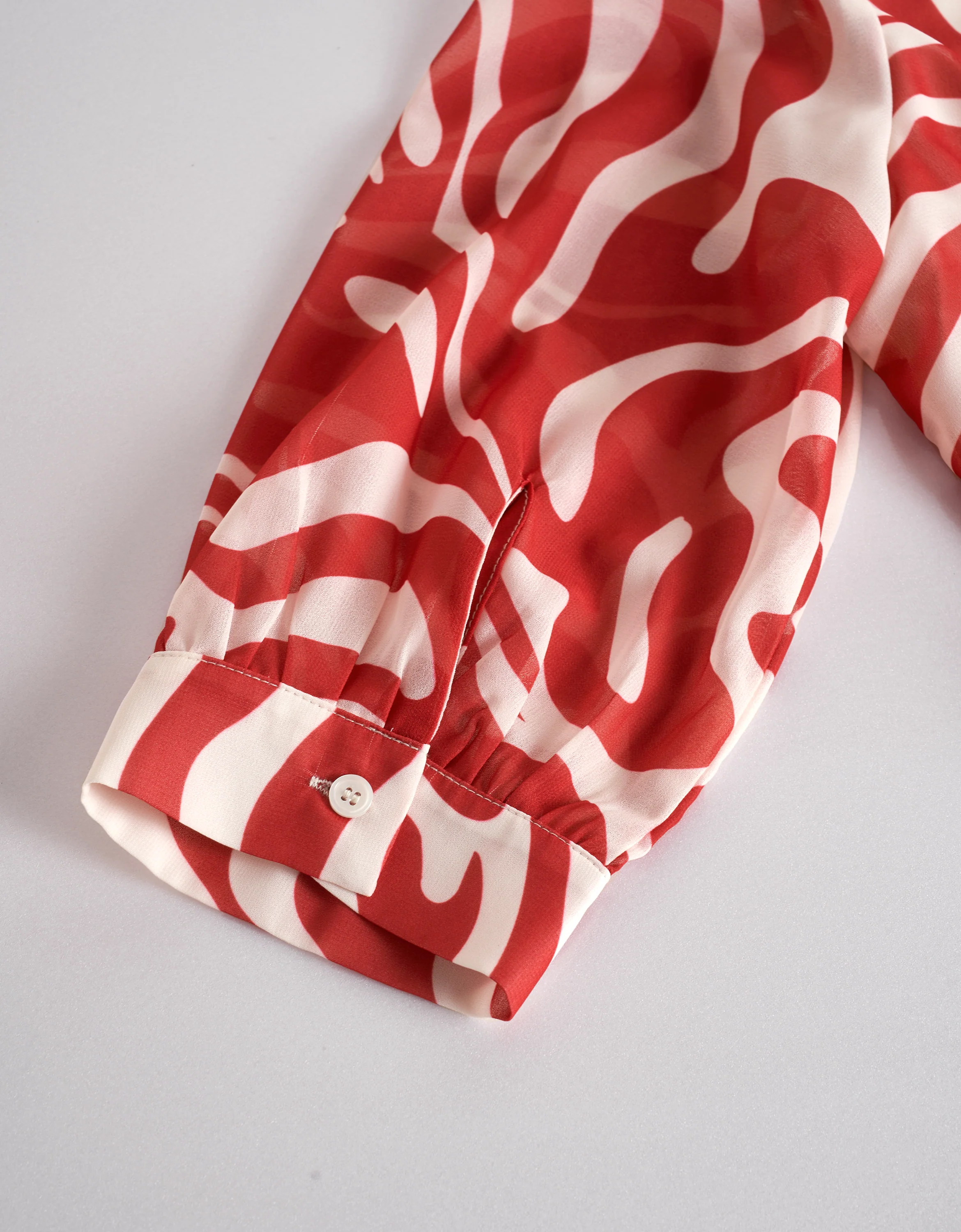 Geometric Print Ruffled Hem V-neck Dress - Image 7