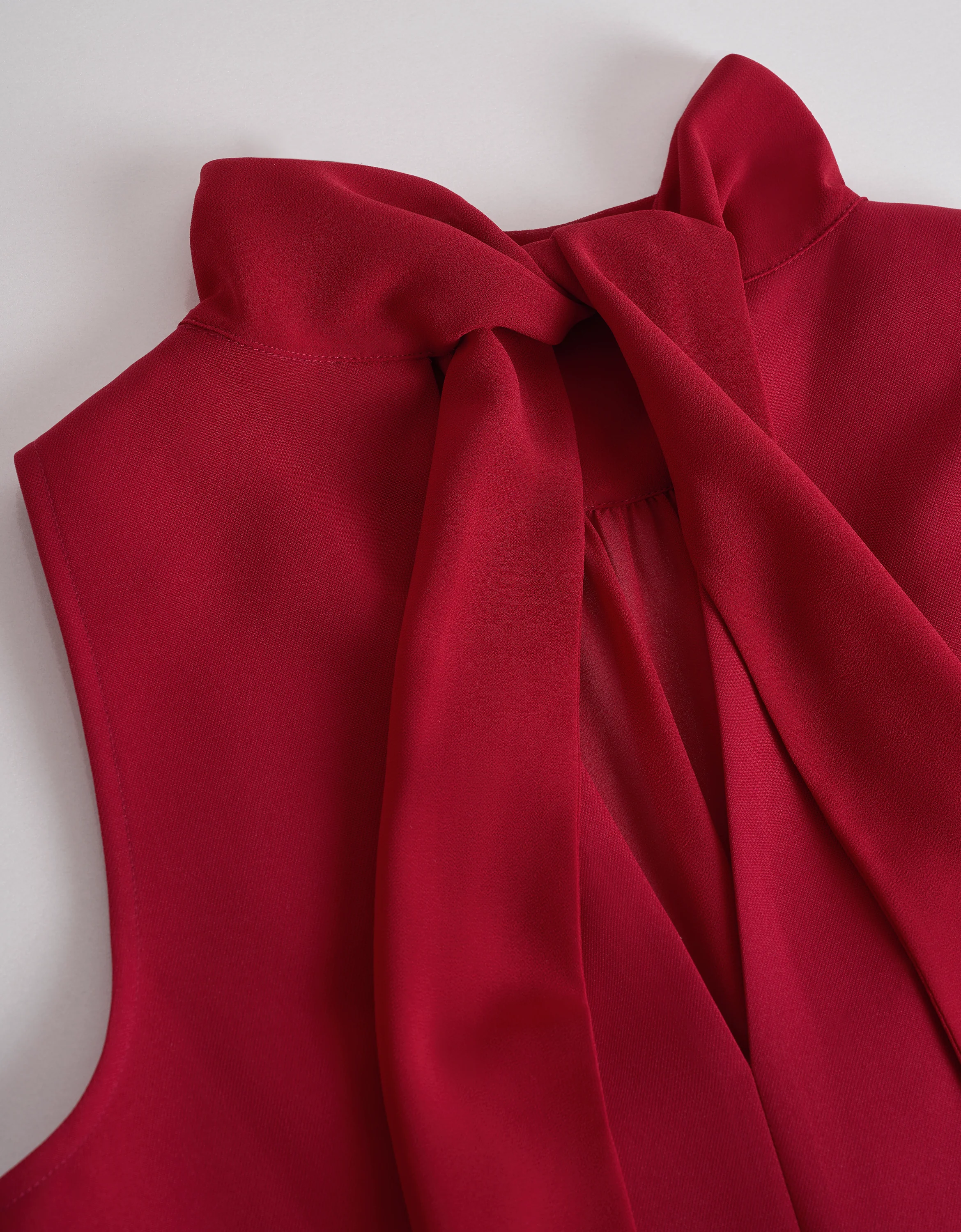 High Neck Tie Back Sleeveless Dress - Image 6