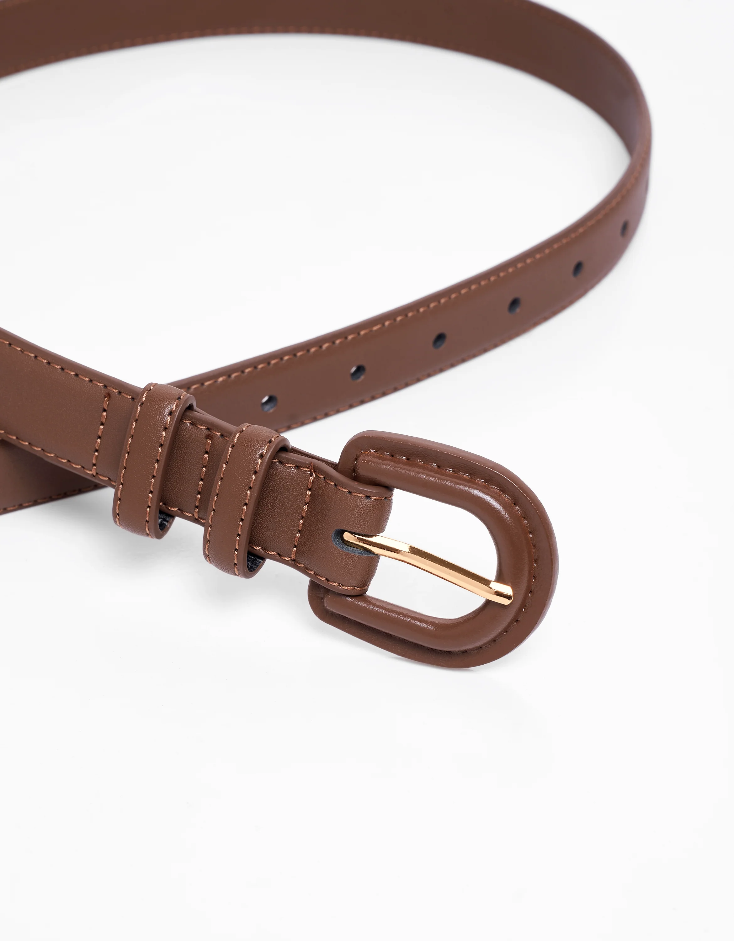 Horseshoe Buckle Leather Belt - Image 11