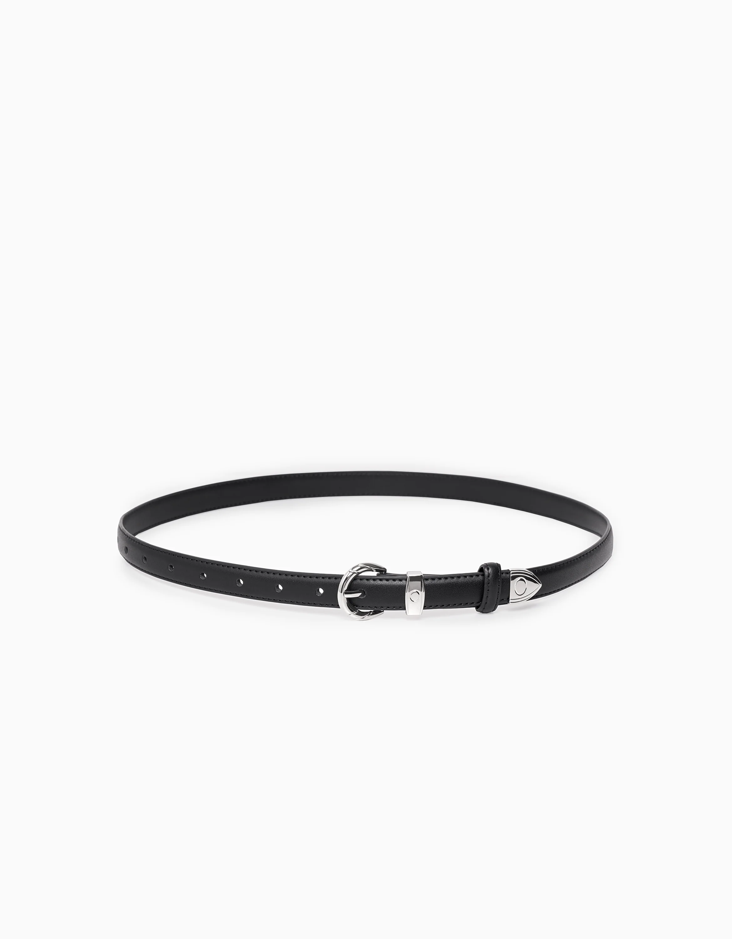 Horseshoe Buckle Thin Leather Belt