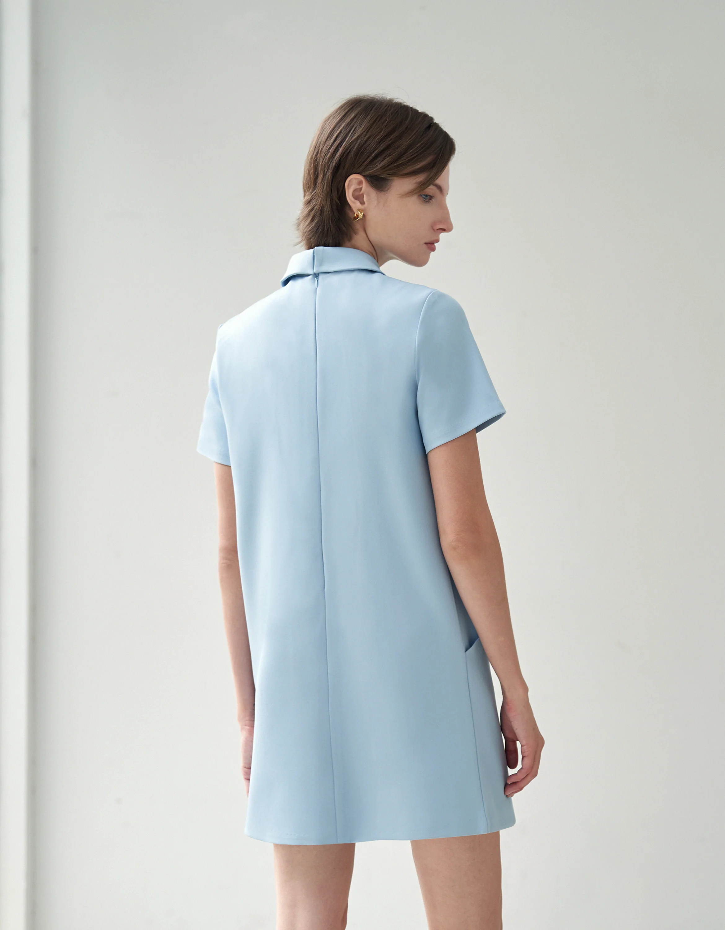 Intricate Button Collared Shift Dress - Image 19
