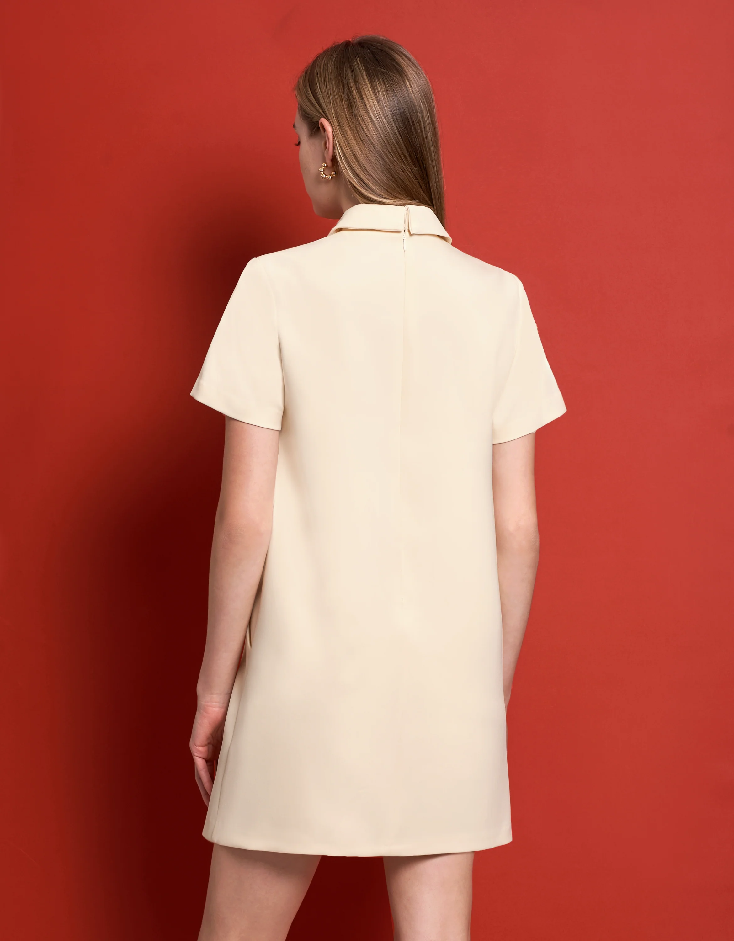 Intricate Button Collared Shift Dress - Image 26