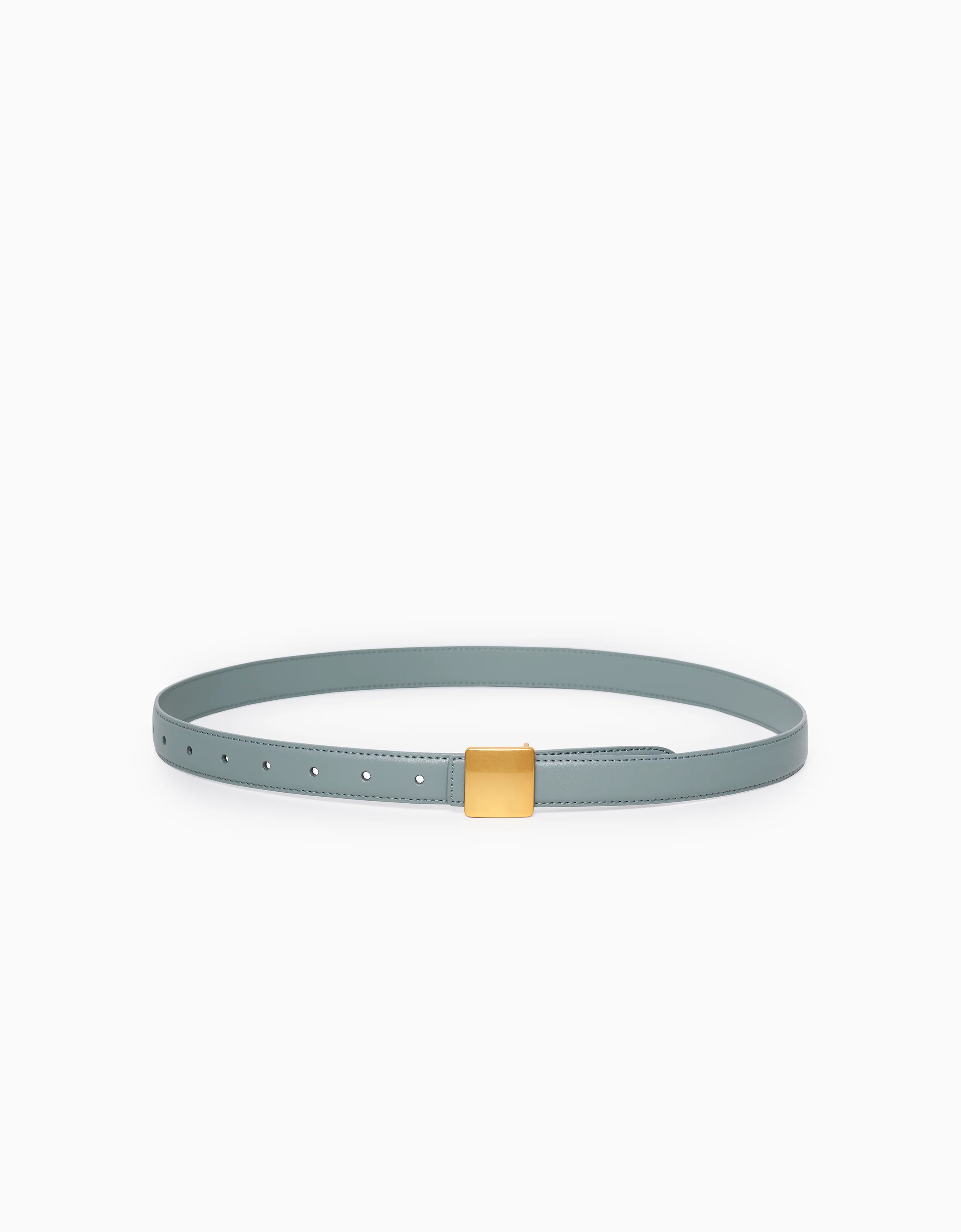 Leather Belt With Square Buckle