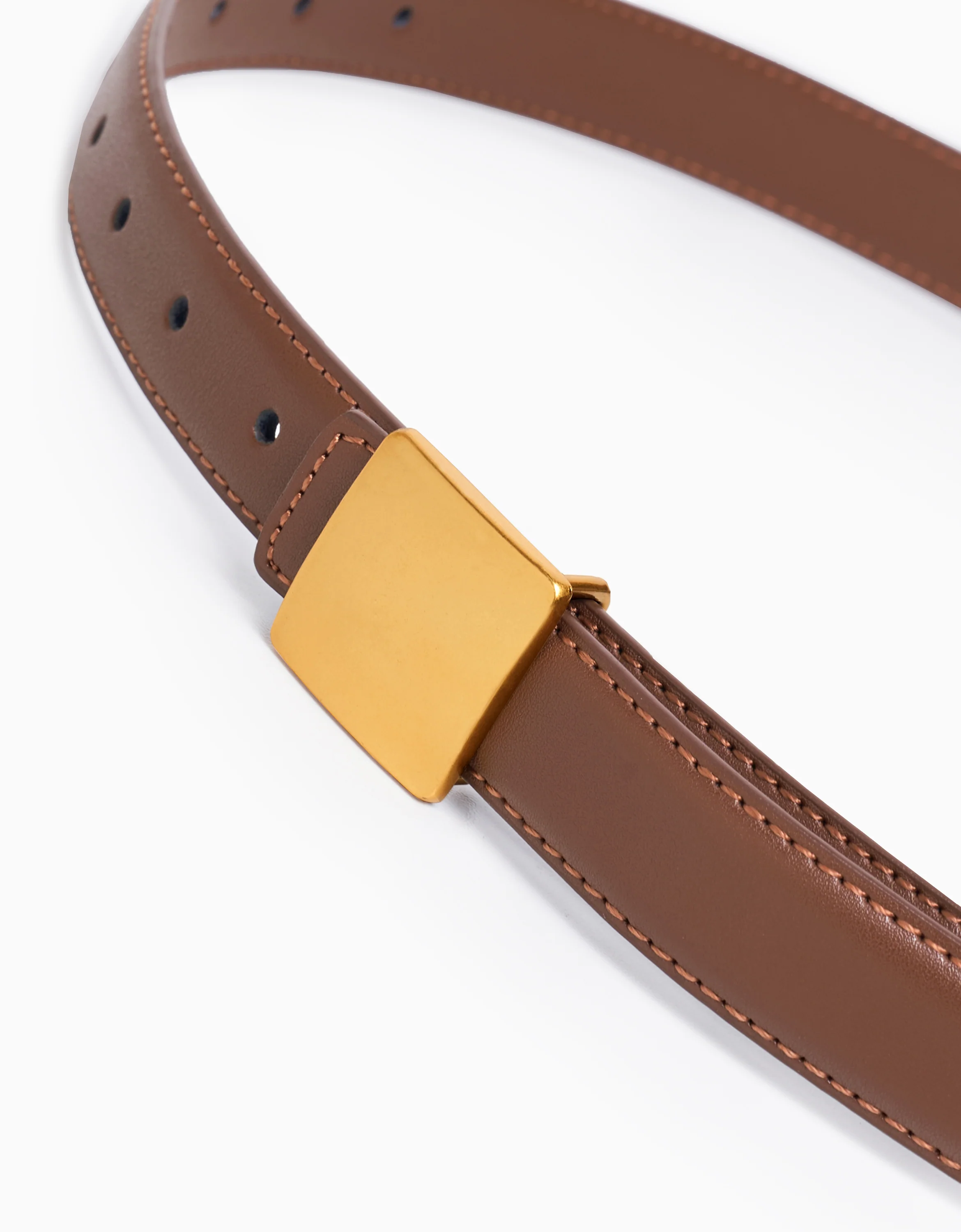 Leather Belt With Square Buckle - Image 11