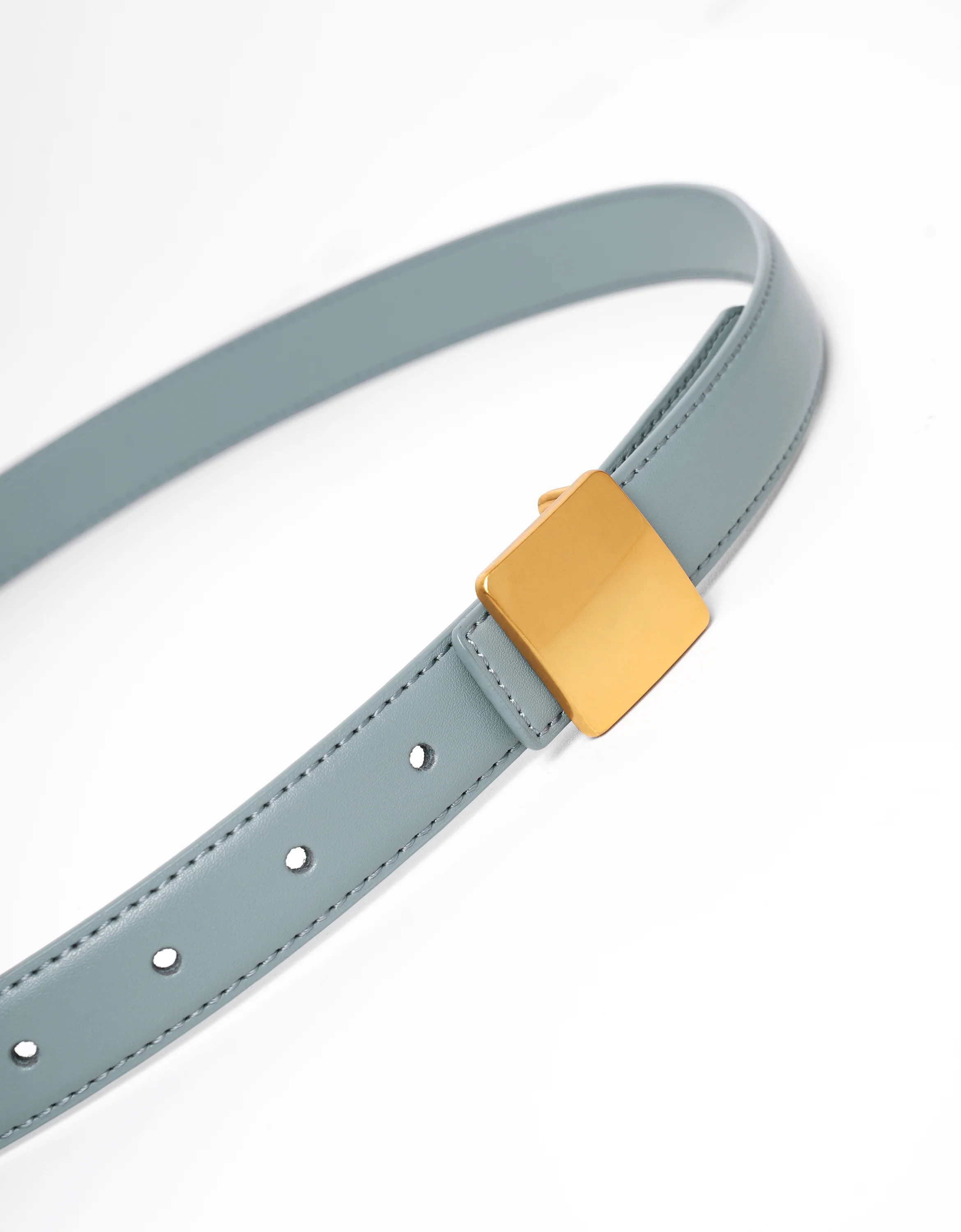 Leather Belt With Square Buckle - Image 2