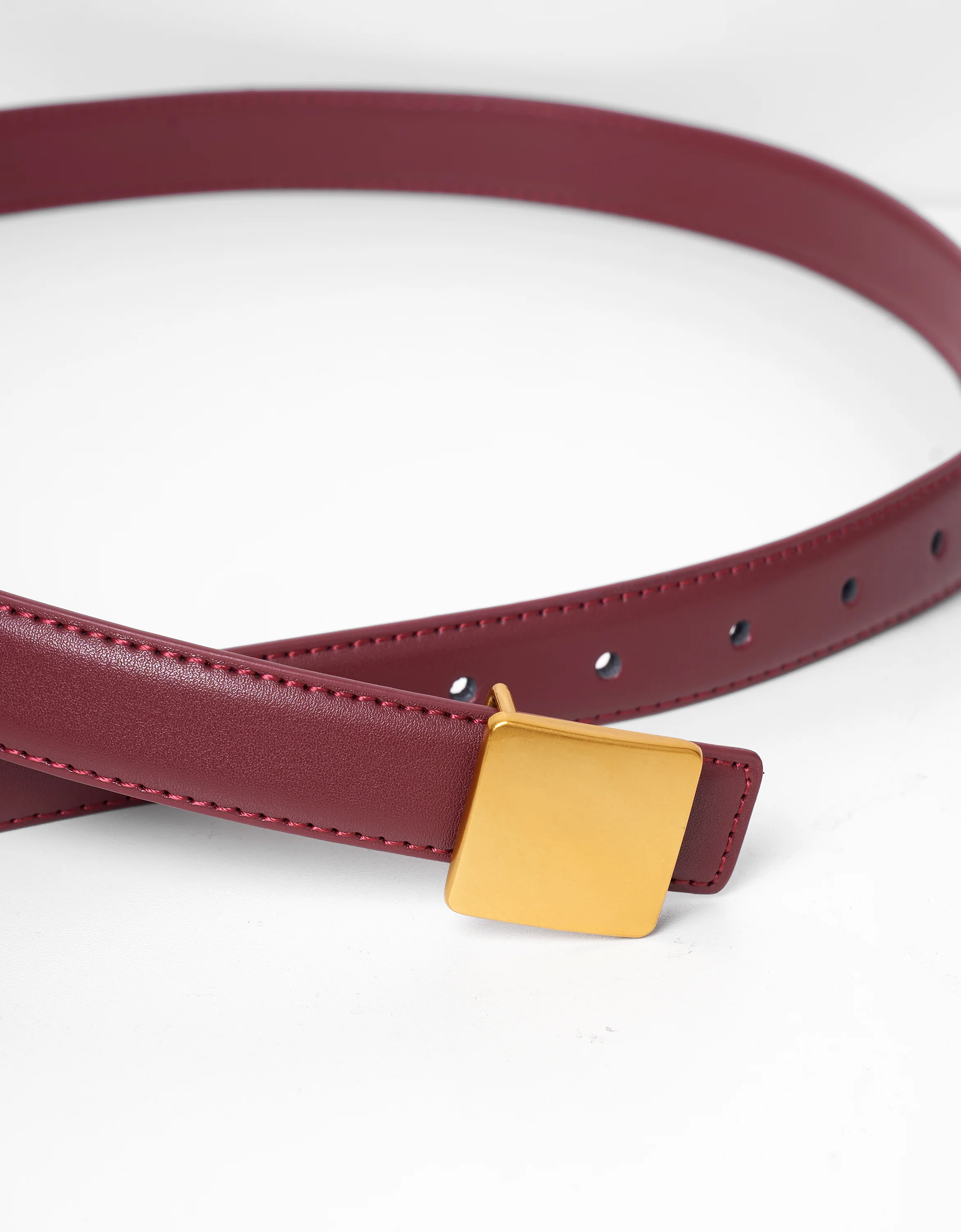 Leather Belt With Square Buckle - Image 21