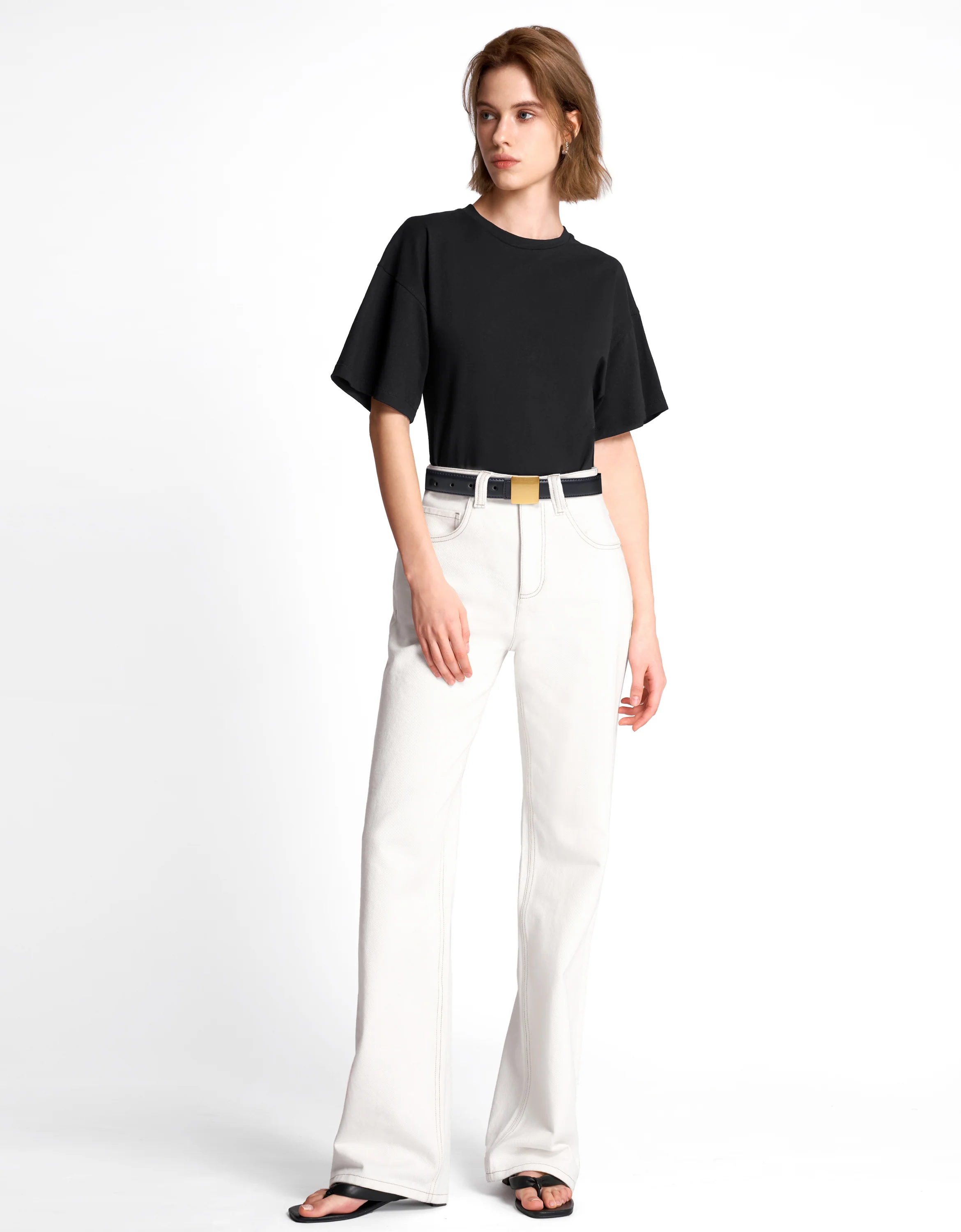 Leather Belt With Square Buckle - Image 7