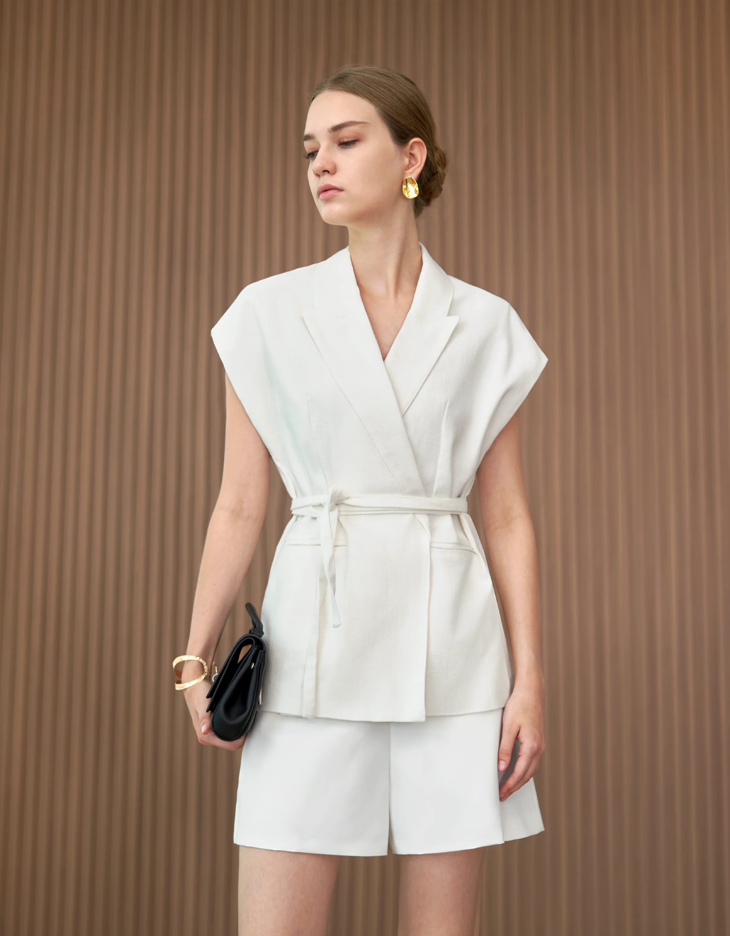 Linen-blend Double-breasted Vest - Image 10