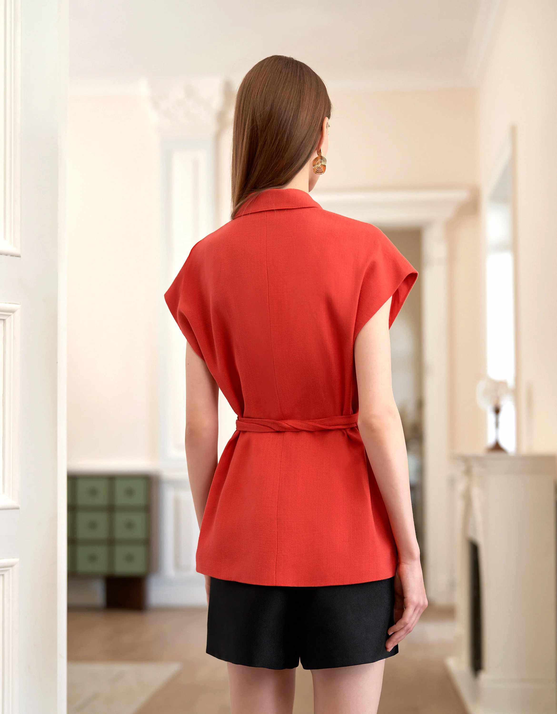 Linen-blend Double-breasted Vest - Image 3