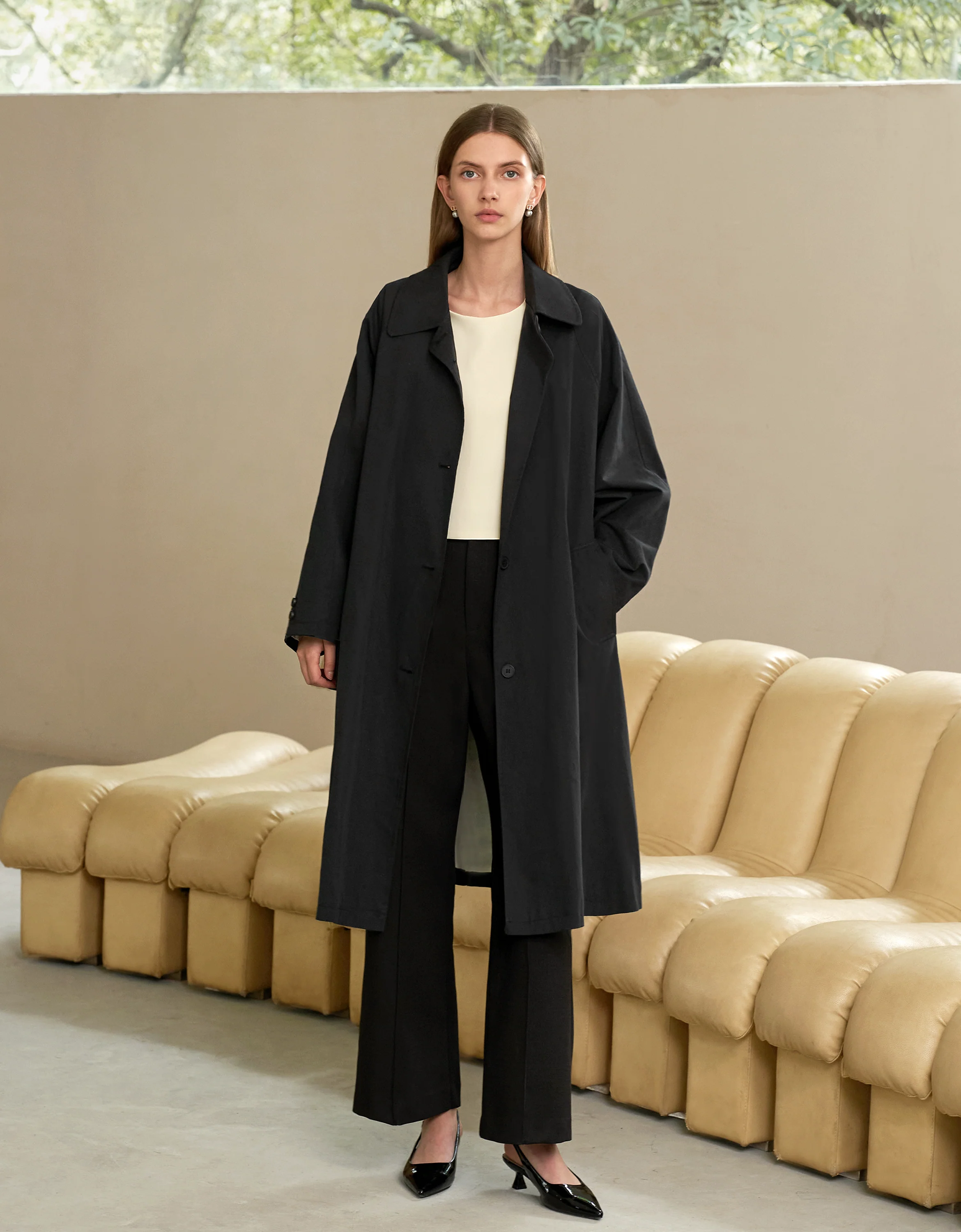 Loose Fit Button-up Coat