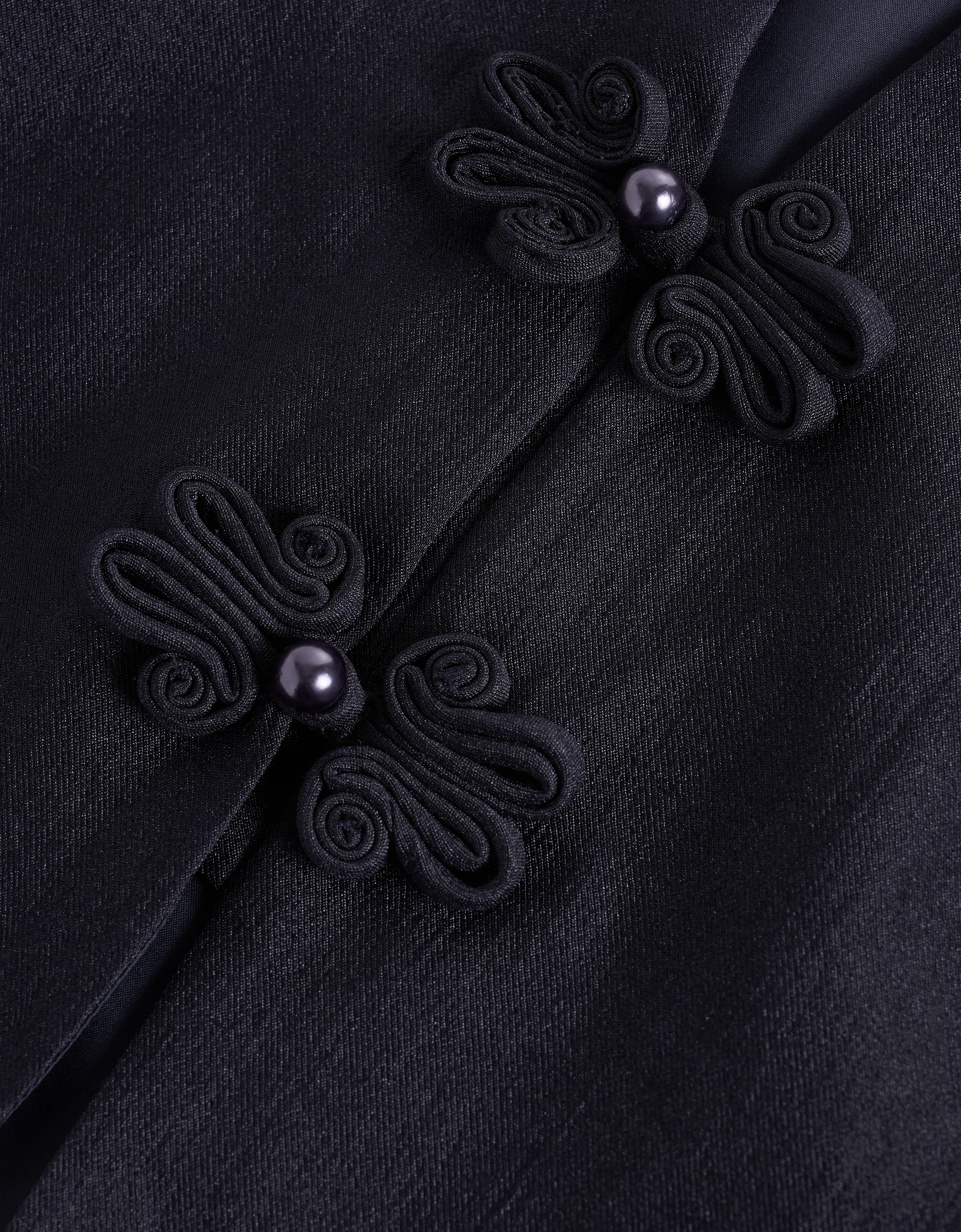 Mandarin Knot Button Short Sleeve Cropped Top - Image 26
